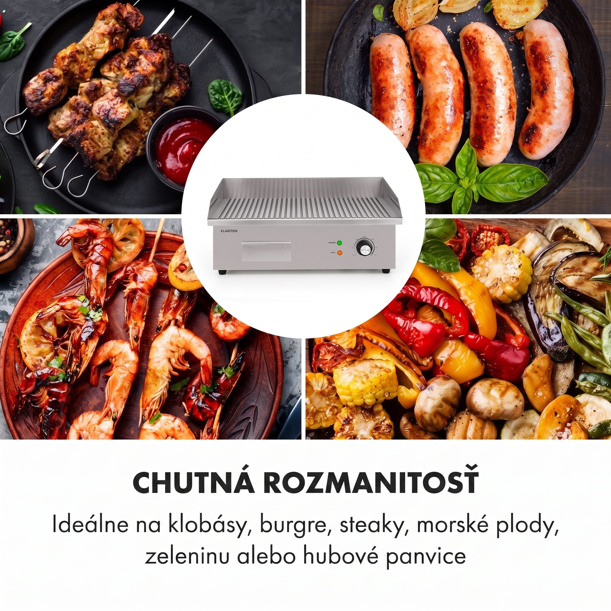 Klarstein Grillmeile 3000R, elektrický gril, 3000 W, grilovacia platňa 54,5 x 35 cm, rebrovaný – Obrázok 4