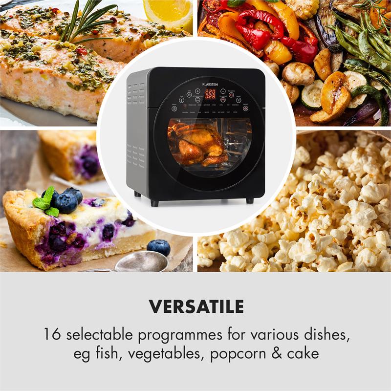 Klarstein AeroVital easy touch, teplovzdušná fritéza, 1700 W, 14 l, 16 programov, čierna – Obrázok 4