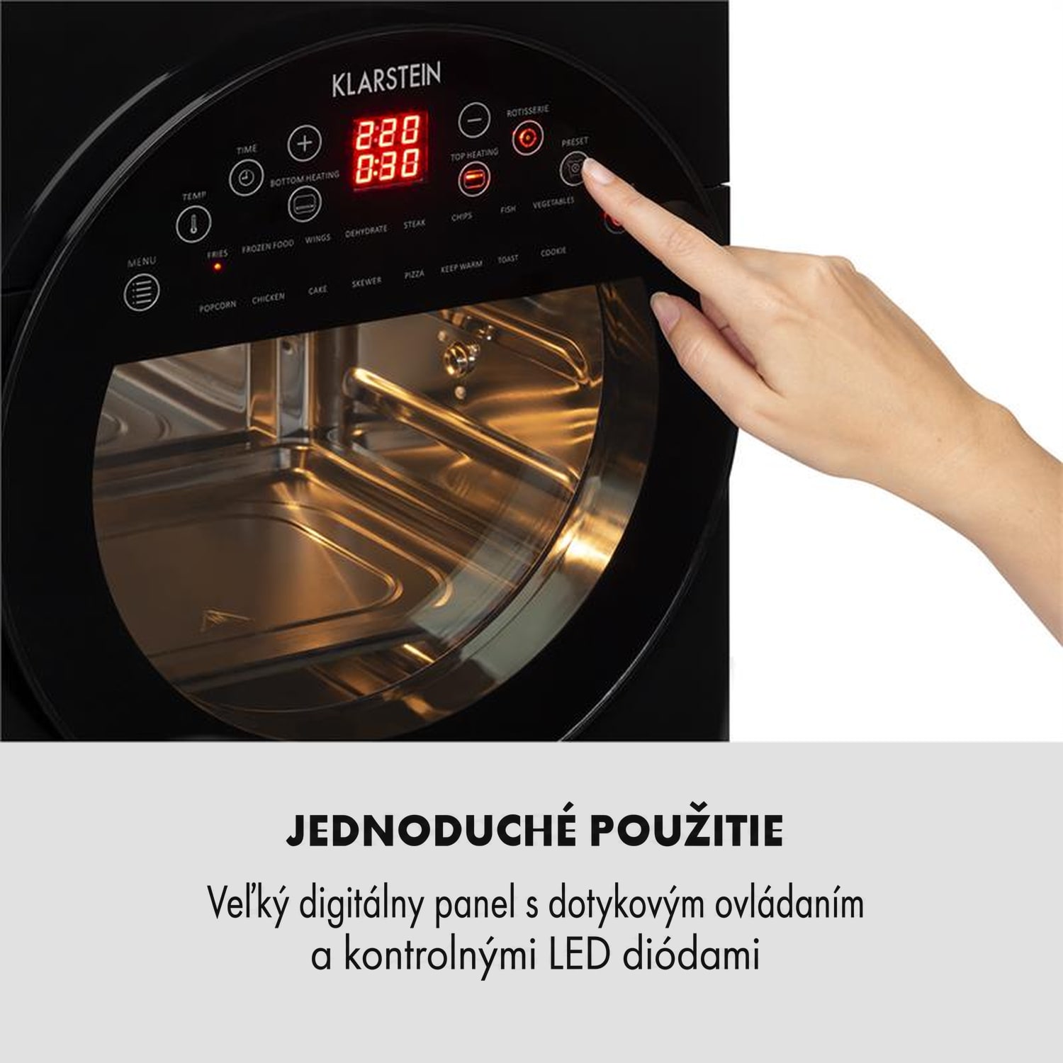 Klarstein AeroVital easy touch, teplovzdušná fritéza, 1700 W, 14 l, 16 programov, čierna – Obrázok 4