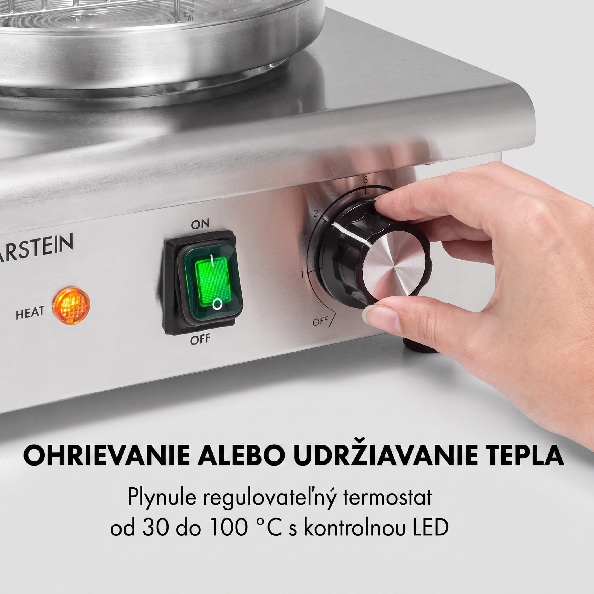 Klarstein Wurstfabrik 550, hotdogovač, 550 W, 5 l, 30 – 100 °C, sklo, nehrdzavejúca oceľ – Obrázok 2