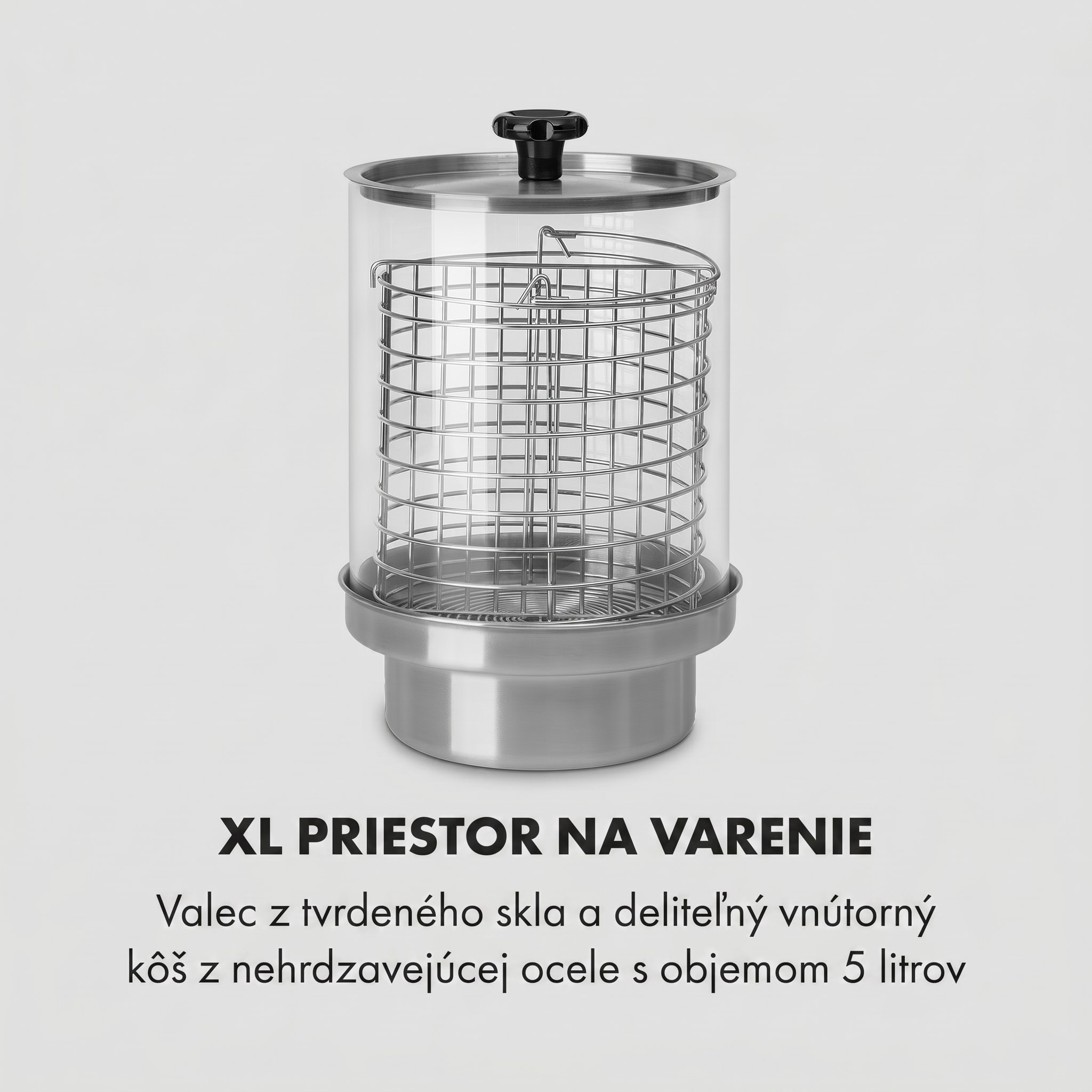 Klarstein Wurstfabrik 550, hotdogovač, 550 W, 5 l, 30 – 100 °C, sklo, nehrdzavejúca oceľ – Obrázok 3