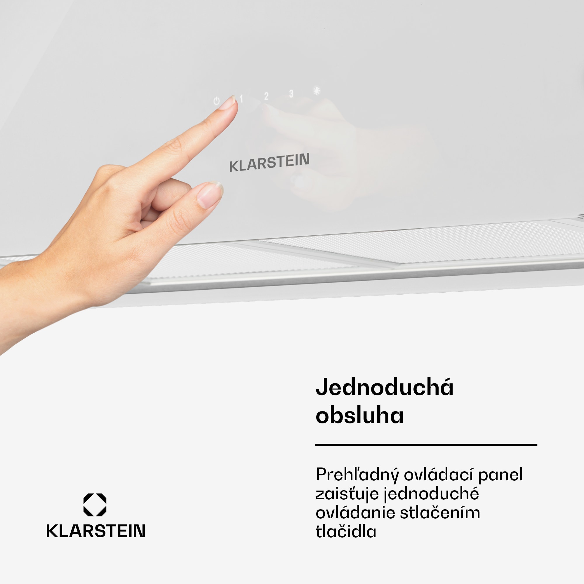 Klarstein Kronleuchter XL ostrovná digestorová kapucňa 90 cm recirkulácia 577 m³/h LED dotyk biela – Obrázok 3
