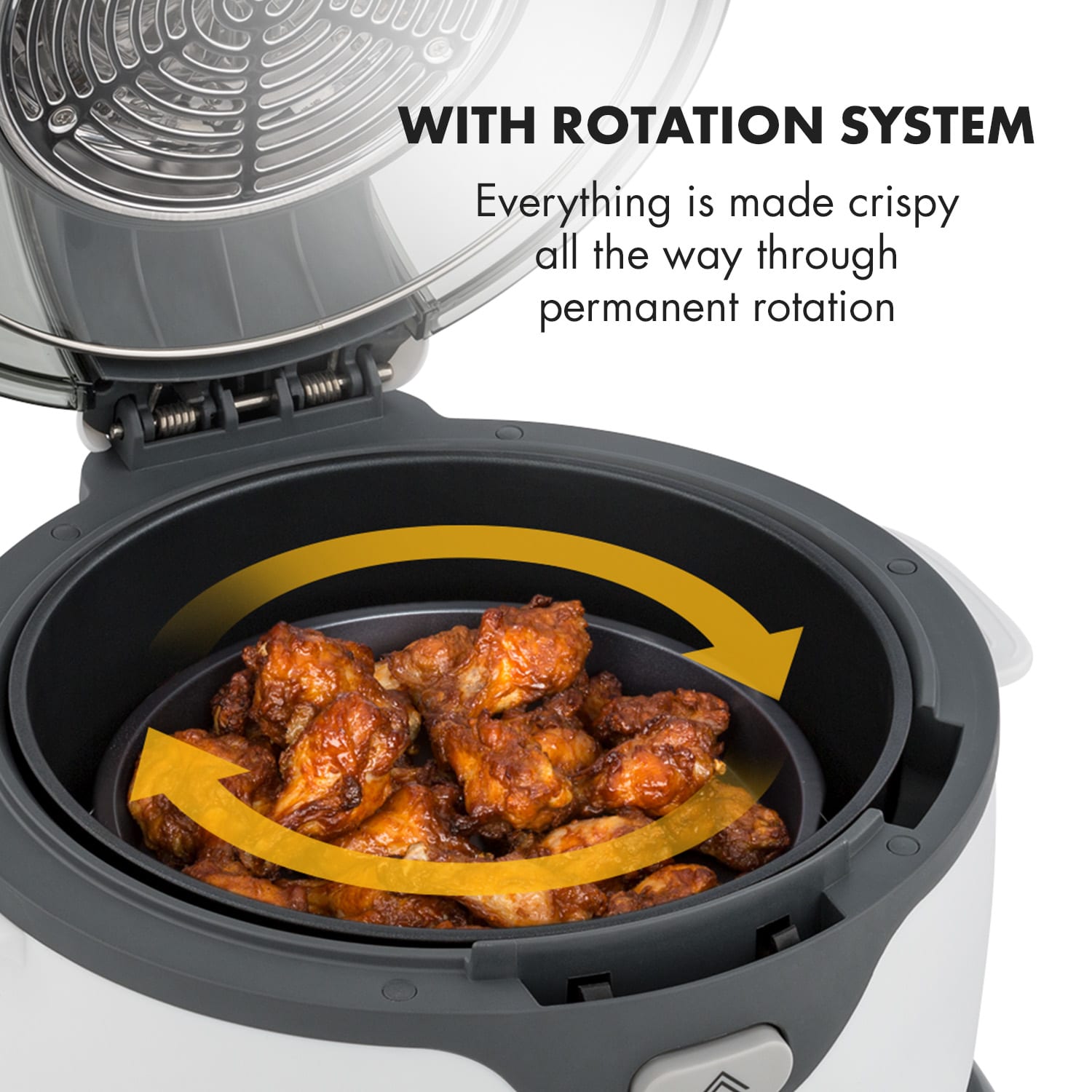 Klarstein VitAir Swing, teplovzdušná fritéza, 1400 W, 50 – 240 °C, časovač, biela – Obrázok 2