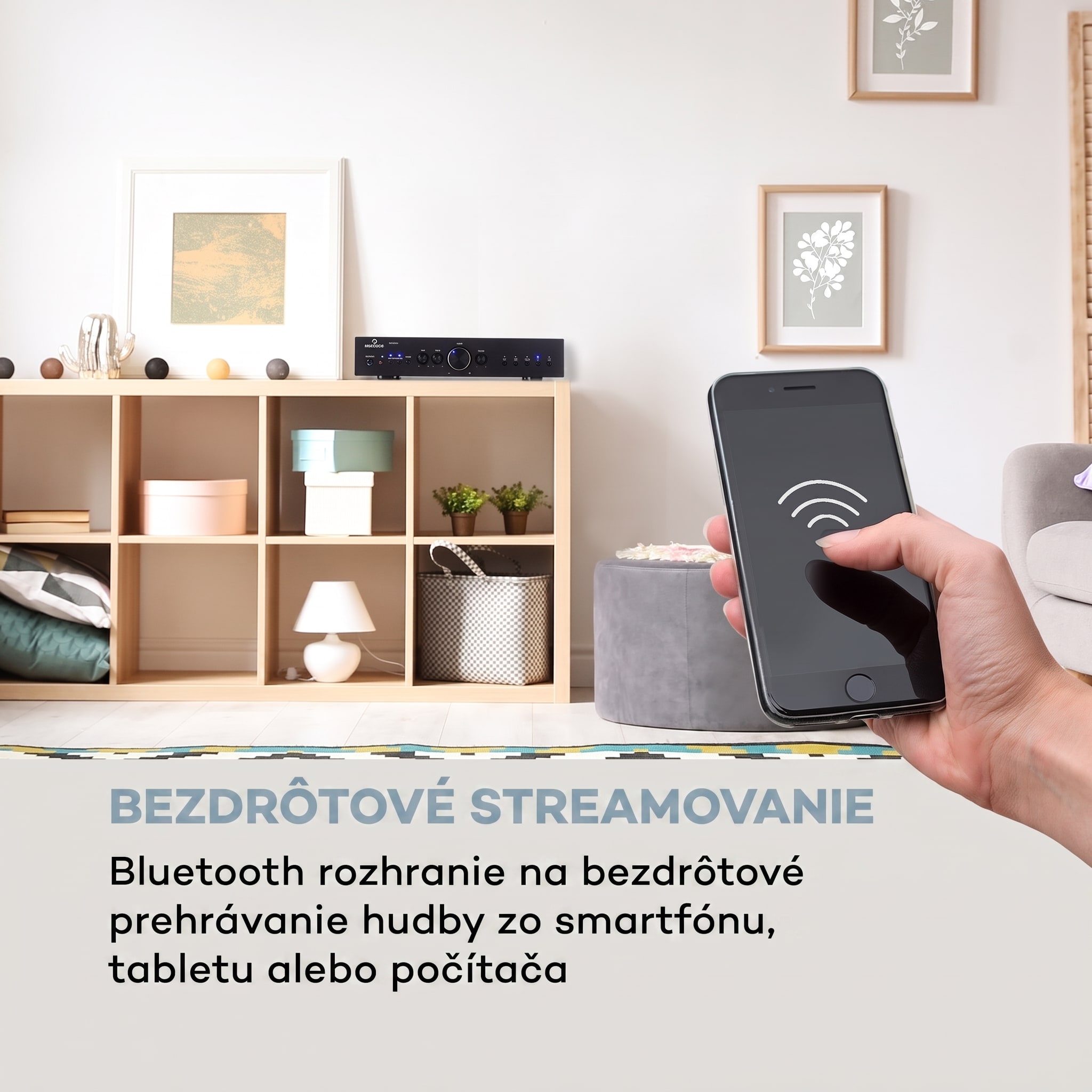 Auna AV2-CD608BT, HiFi stereo zosilňovač, 4 x 100 W RMS, BT, digitálny optický vstup, čierny – Obrázok 3