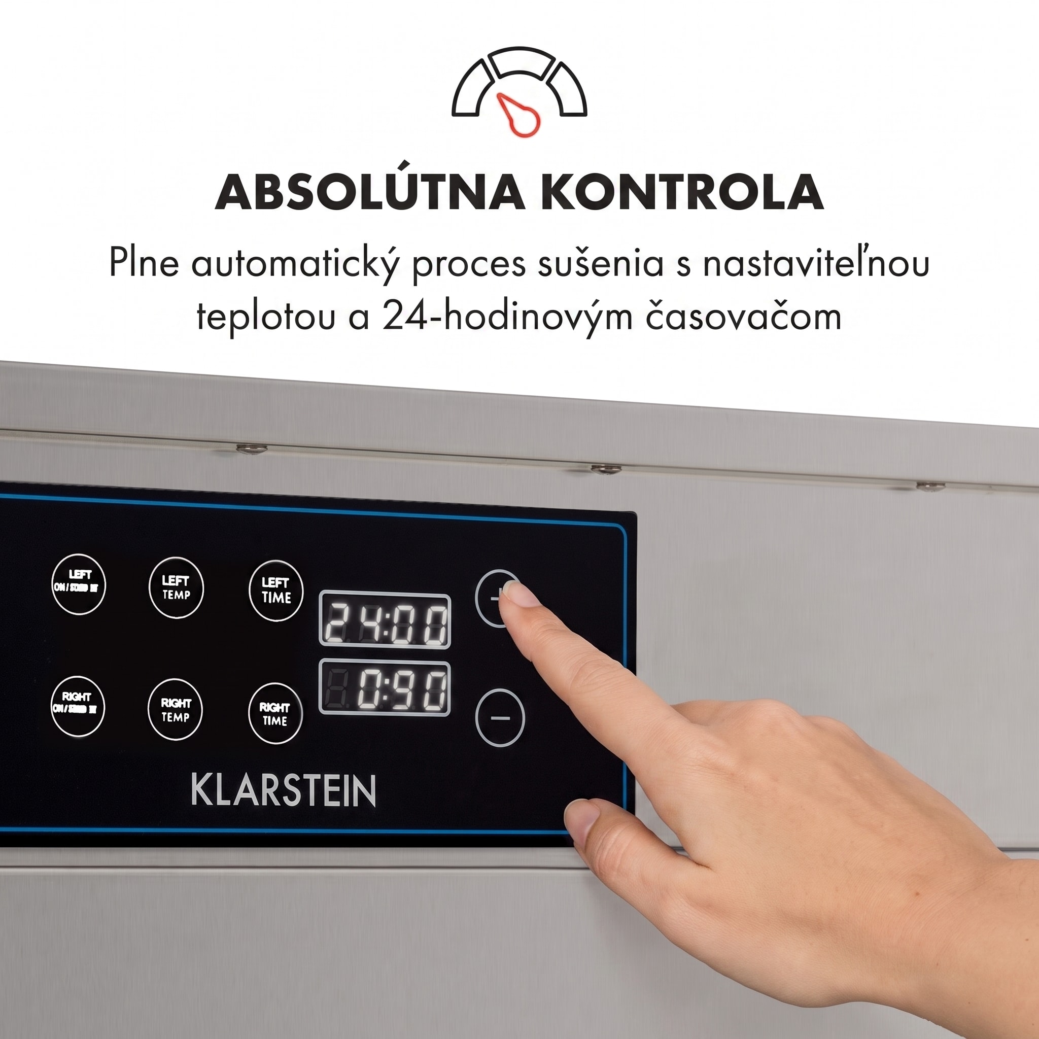 Klarstein Master Jerky 500, sušička potravín, 3000 W, 30 – 90 °C, 24 hod. časovač, nehrdzavejúca oceľ, strieborný – Obrázok 2
