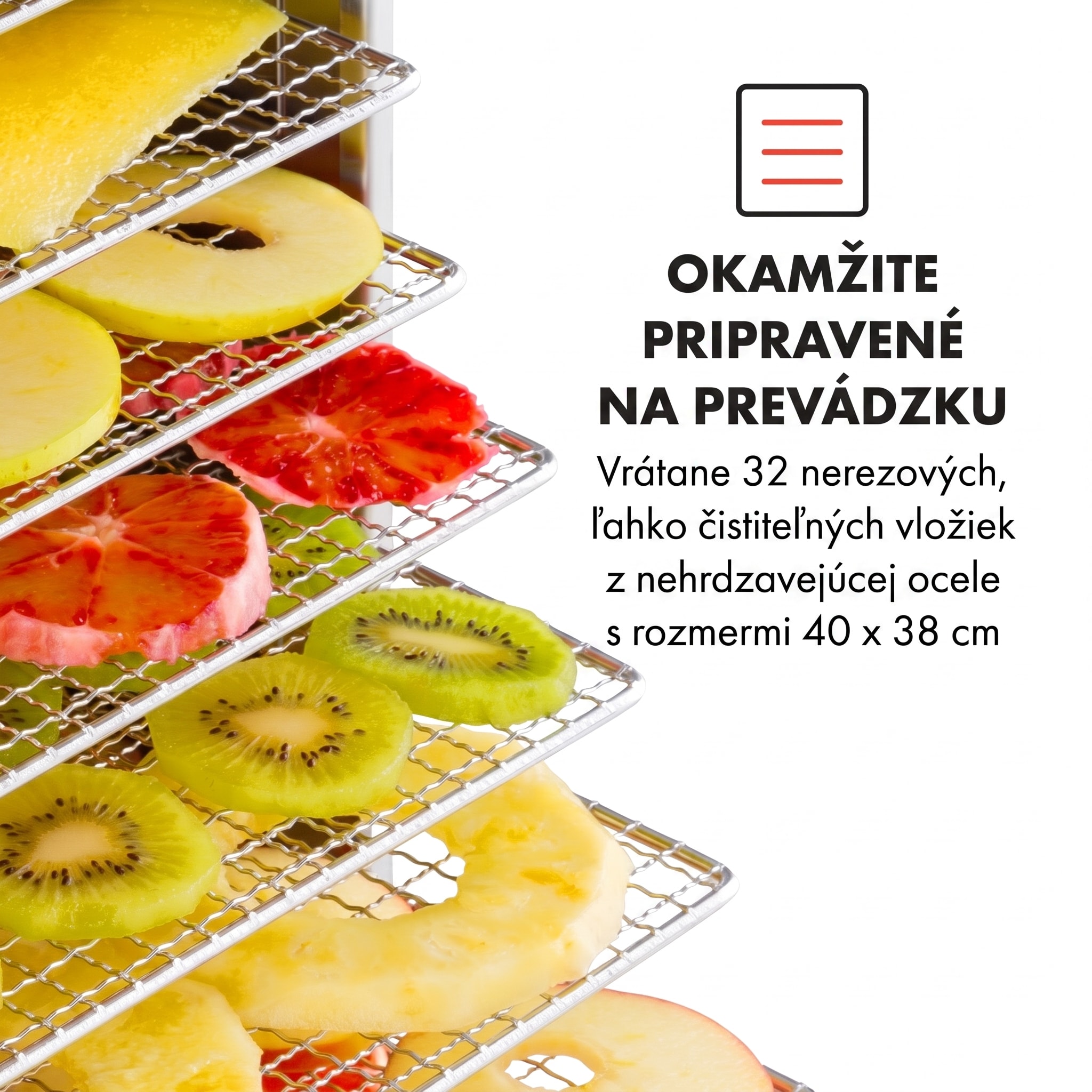 Klarstein Master Jerky 500, sušička potravín, 3000 W, 30 – 90 °C, 24 hod. časovač, nehrdzavejúca oceľ, strieborný – Obrázok 3