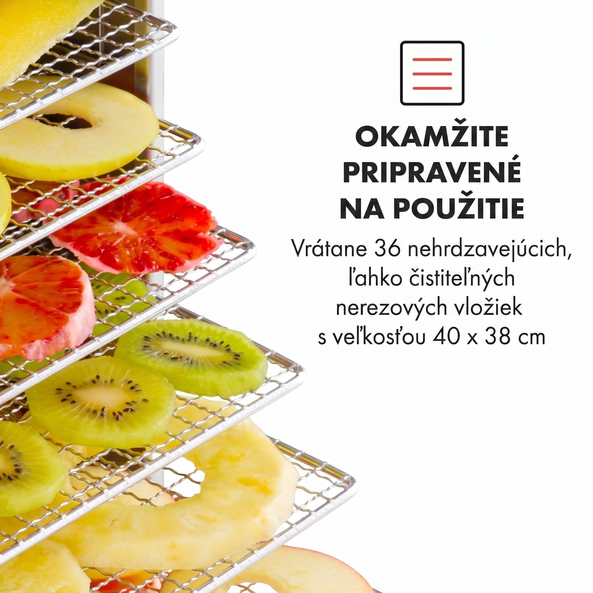 Klarstein Master Jerky 550, sušička potravín, 2400 W, 30 – 90 °C, 24 hod. časovač, nehrdzavejúca oceľ, strieborný – Obrázok 3