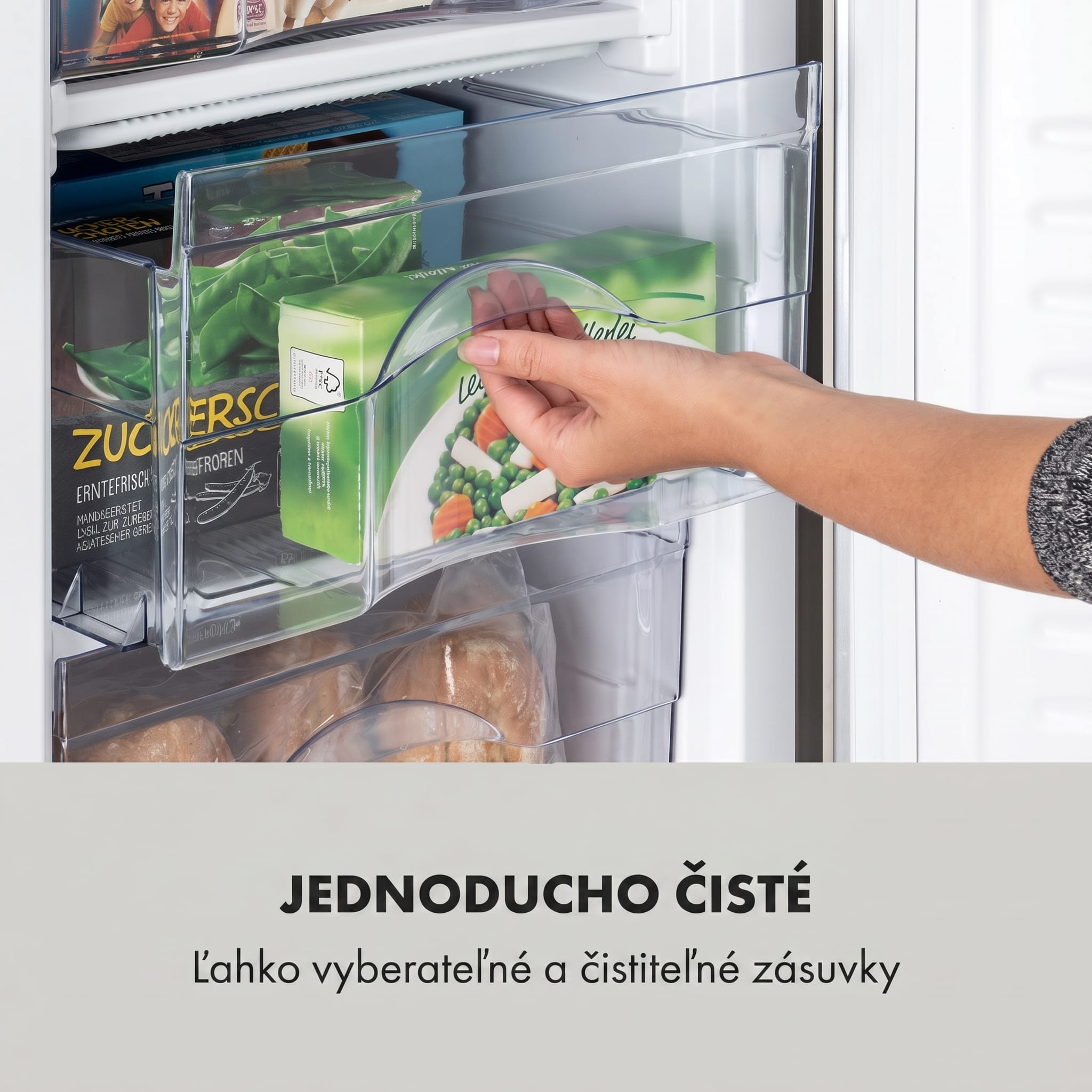 Klarstein Garfield Eco L, mraznička, 64 l, 3 zásuvky, sivá – Obrázok 3