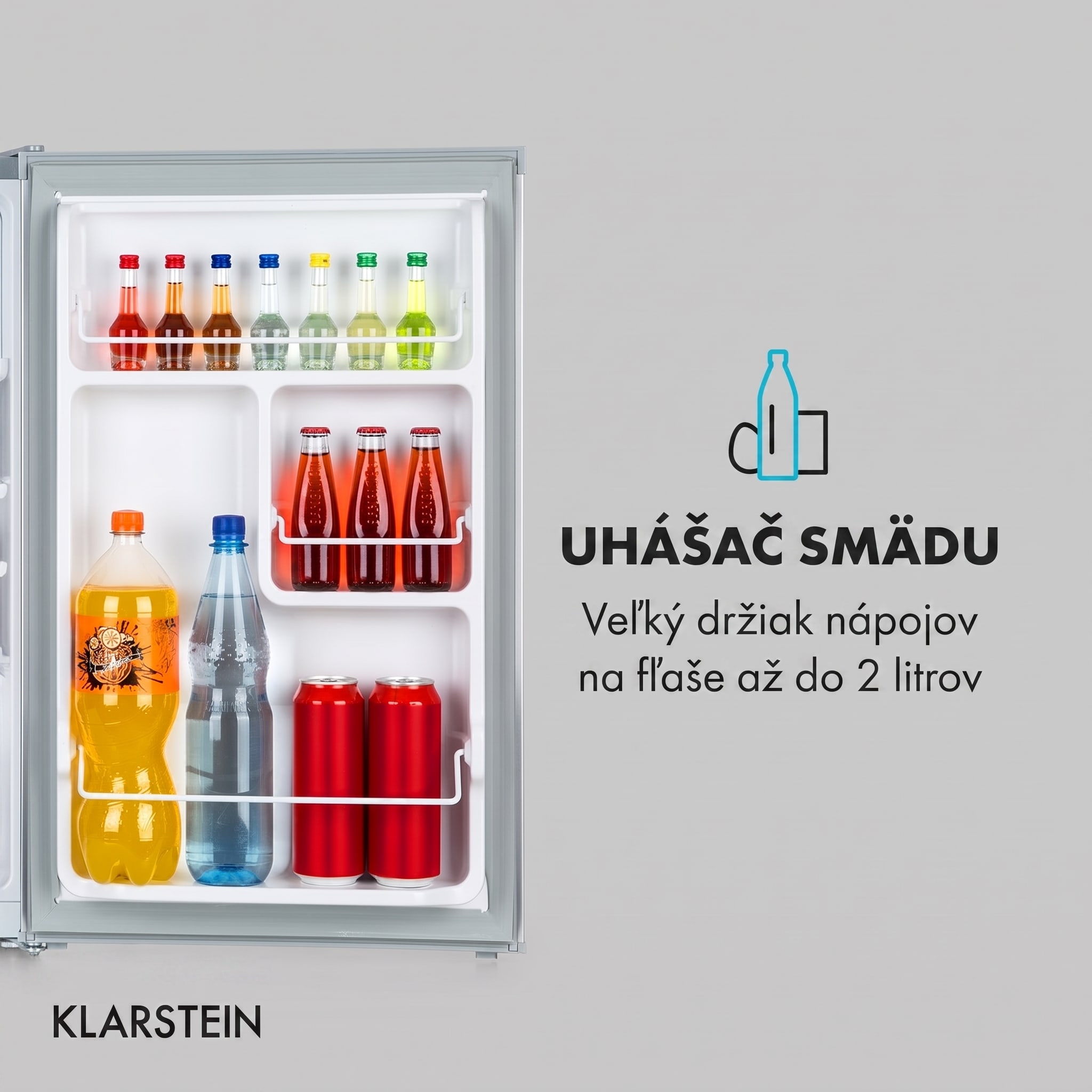 Klarstein Delaware, chladnička, 75 l, mraziaci priečinok 4 l, energet. trieda E, kompresné chladenie – Obrázok 4