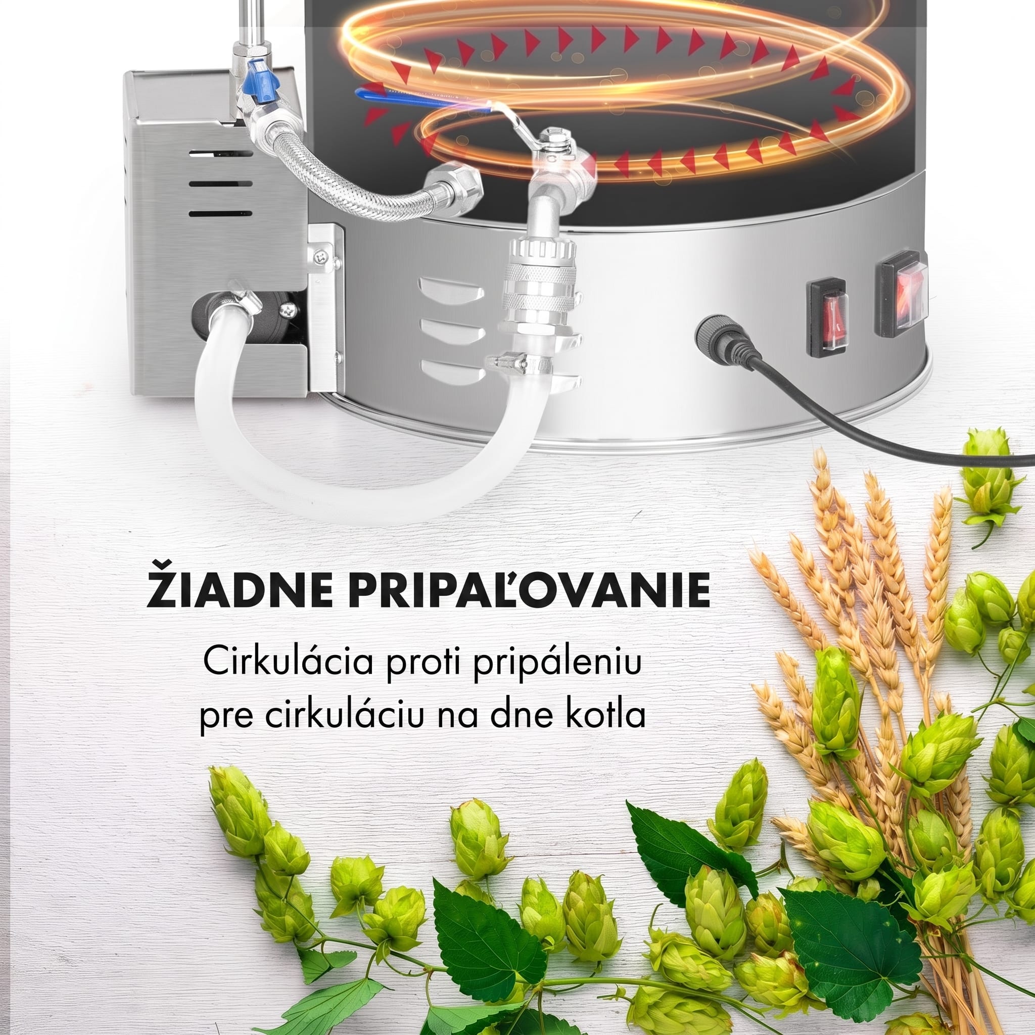 Klarstein Brauheld Pro, sladový kotol, 35 l, 2500 W, 30 – 100 °C, obehové čerpadlo, nehrdzavejúca oceľ – Obrázok 4