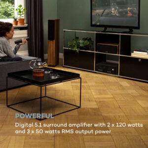 Auna AMP-218 BT, Digital-Surround zosilňovač, 5.1, 2 x 120W, 3 x 50W, RMS, BT, 2 x mikro