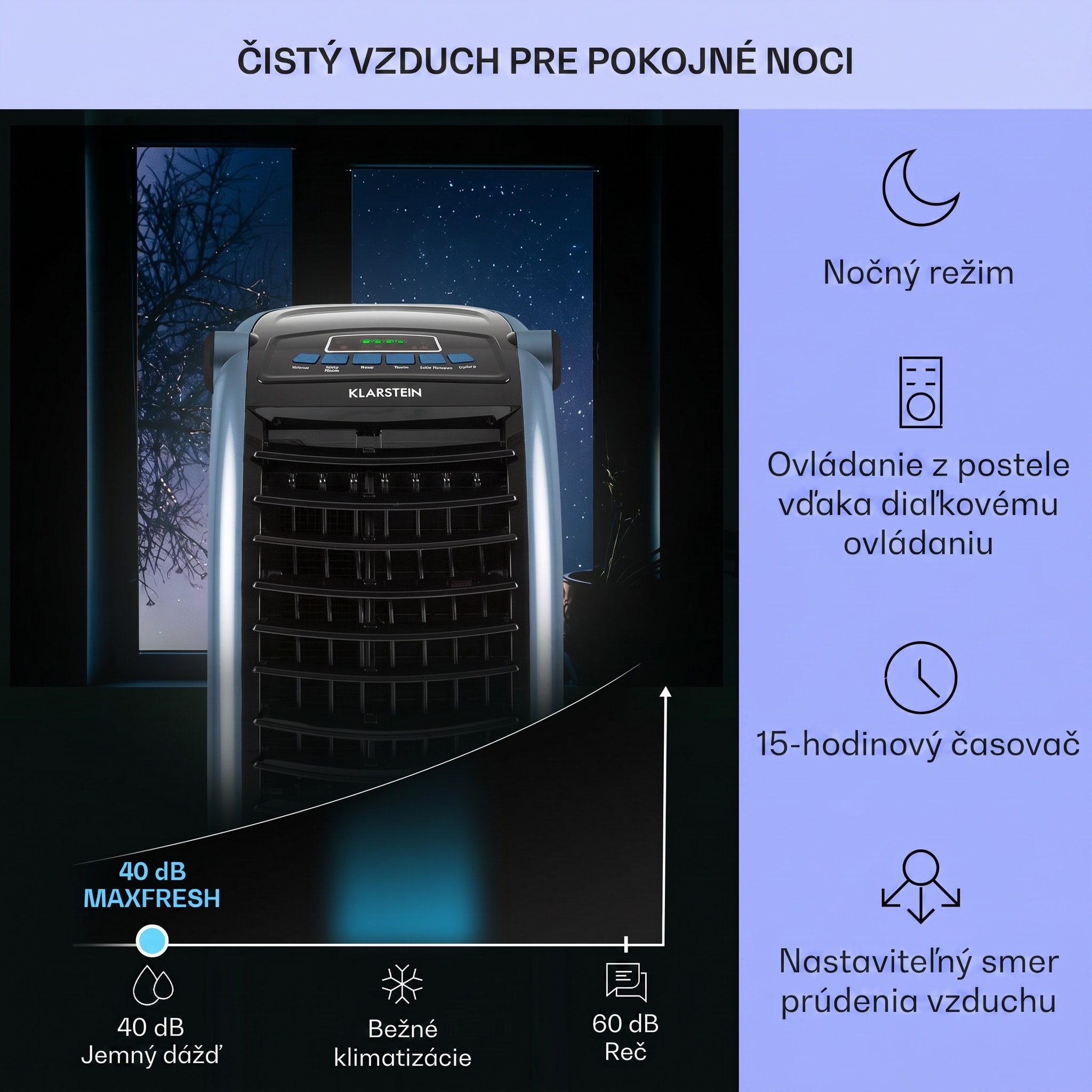 Klarstein Maxfresh, 3 v 1 ochladzovač vzduchu, ventilátor, 65 W, 6 l, diaľkový ovládač, 2 x chladiaci box – Obrázok 3