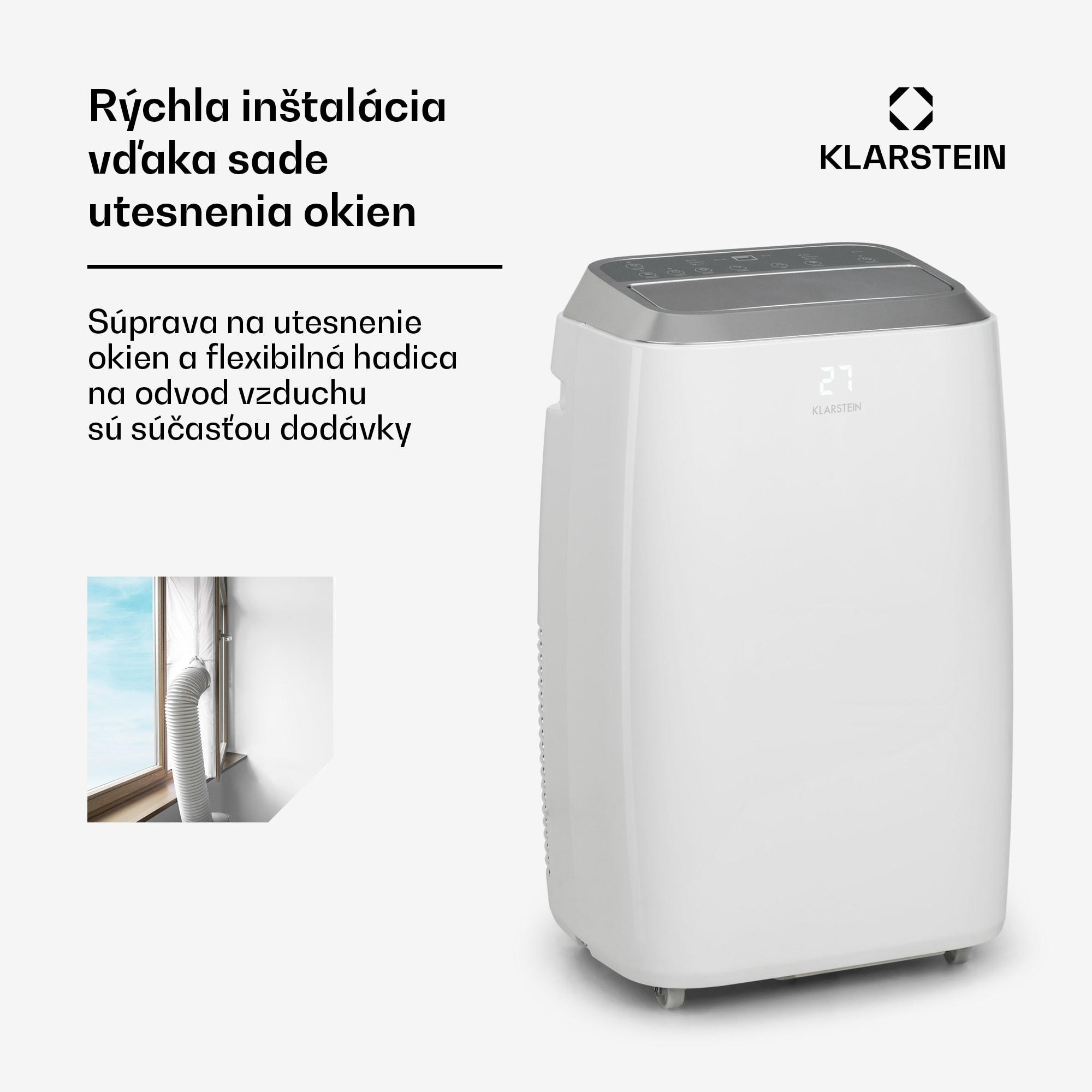 Klarstein Iceblock Smart 12K, mobilná klimatizácia 3 v 1, 12 000 BTU, ovládanie cez aplikáciu, biela – Obrázok 4