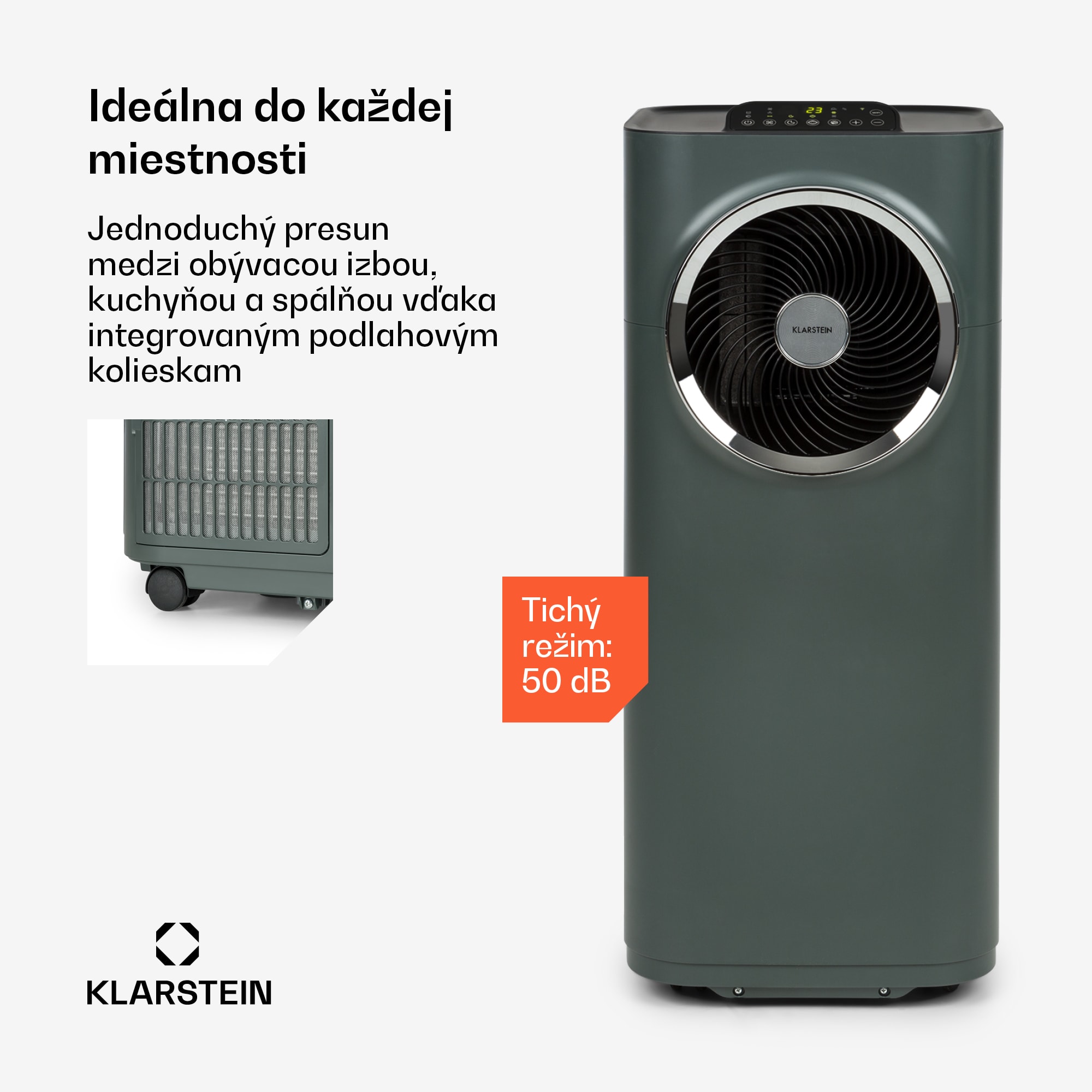 Klarstein Kraftwerk Smart 12K, mobilná klimatizácia, 12 000 BTU, ovládanie cez aplikáciu, antracitová – Obrázok 3
