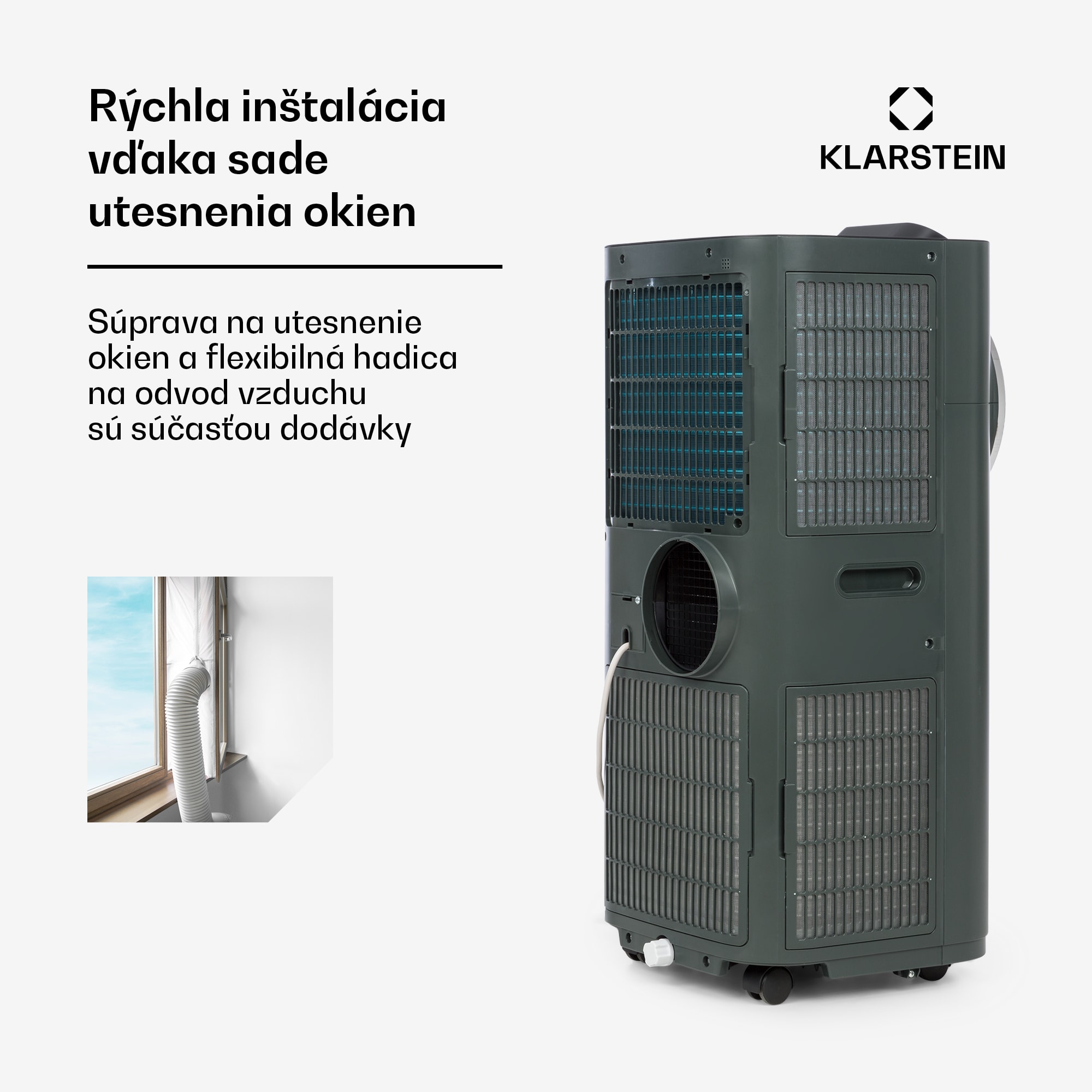 Klarstein Kraftwerk Smart 12K, mobilná klimatizácia, 12 000 BTU, ovládanie cez aplikáciu, antracitová – Obrázok 4
