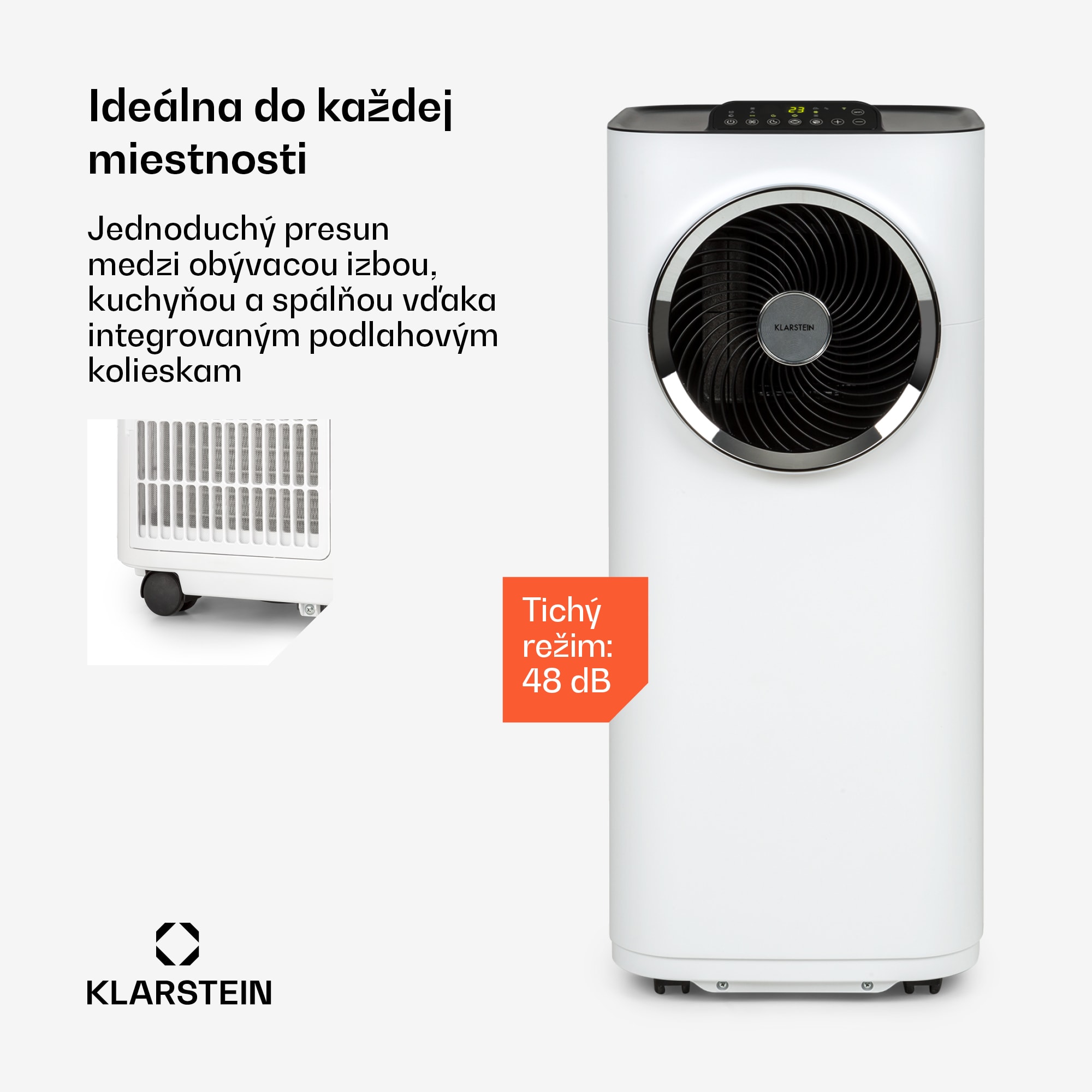 Klarstein Kraftwerk Smart 10K, mobilná klimatizácia 3 v 1, 10 000 BTU, ovládanie cez aplikáciu, biela – Obrázok 3