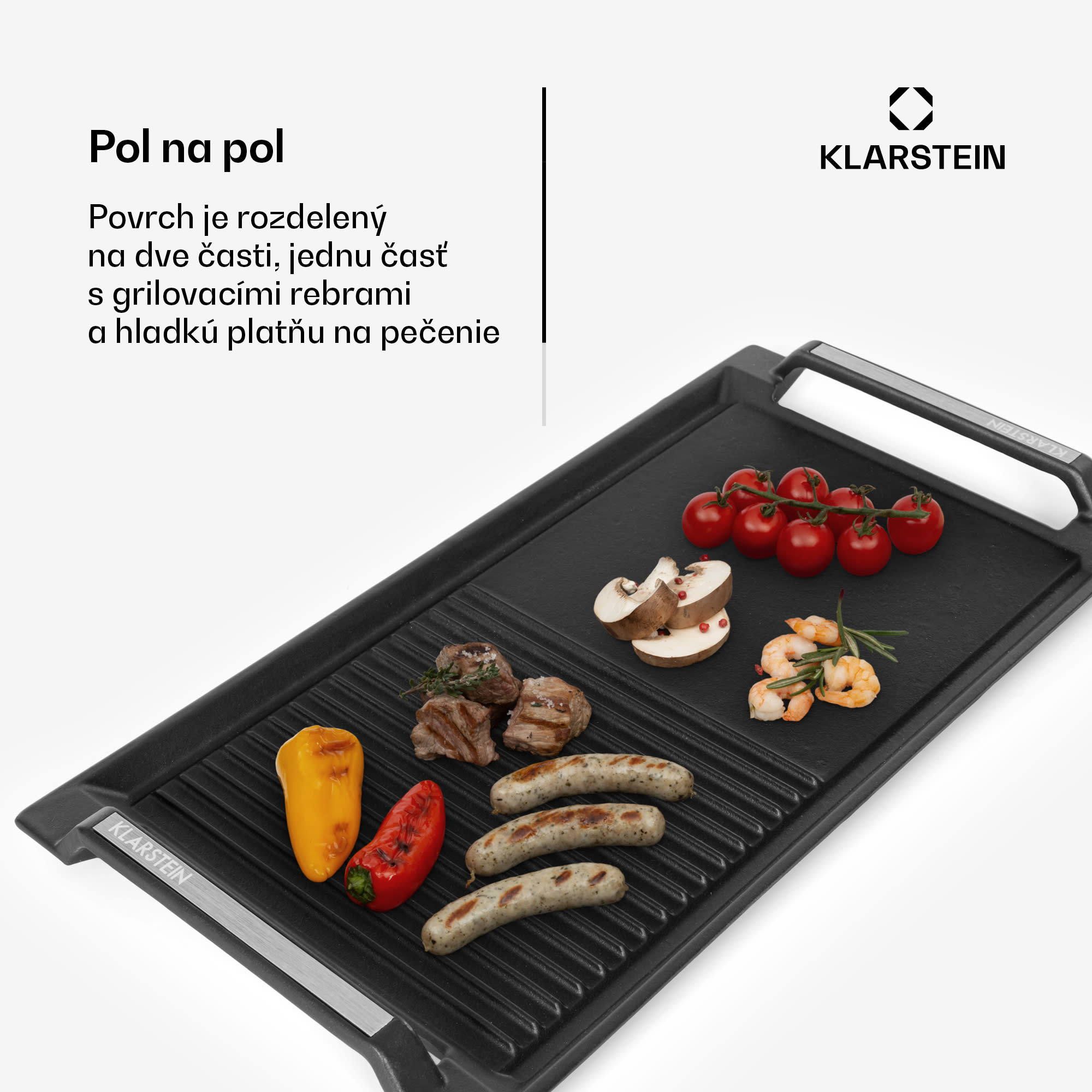 Klarstein Delicatessa Grill Pan, grilovacia platňa, príslušenstvo k indukčnej varnej doske, čierna – Obrázok 2