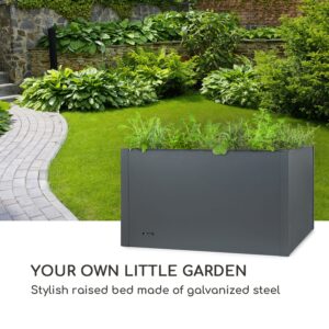 Blumfeldt Highgrow Deluxe, vyvýšený záhon, 100 x 76 x 100 cm, pozinkovaná oceľ, sivý