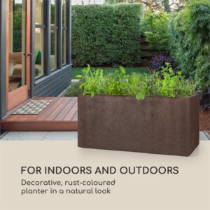 Blumfeldt Solid Grow Rust, kvetináč, 80 x 38 x 38 cm, fibreclay, hrdzavá farba