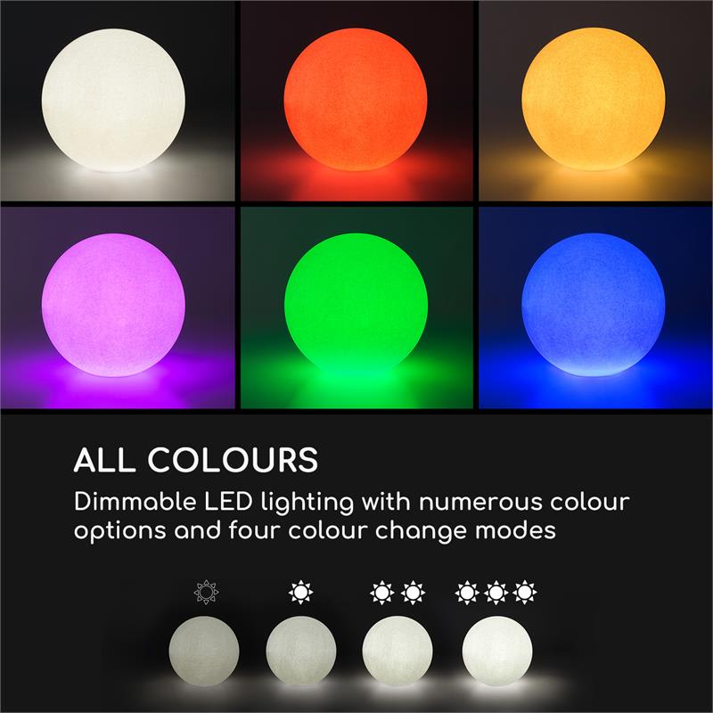 Blumfeldt Shinestone Solar 30, guľová lampa, solárny panel, Ø 30 cm, RGB-LED, IP68, akumulátor – Obrázok 3