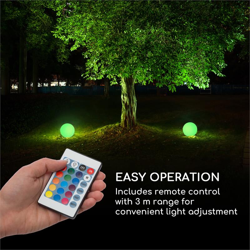Blumfeldt Shinestone Solar 30, guľová lampa, solárny panel, Ø 30 cm, RGB-LED, IP68, akumulátor – Obrázok 4