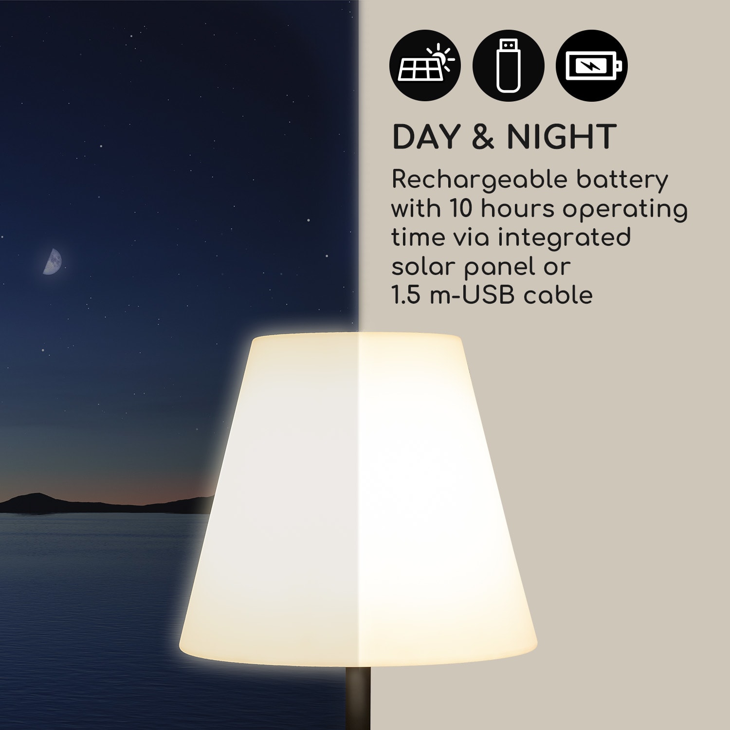 Blumfeldt Moody Solar ST Remote, lampa, solárna, IP44, RGB svetlo – Obrázok 3