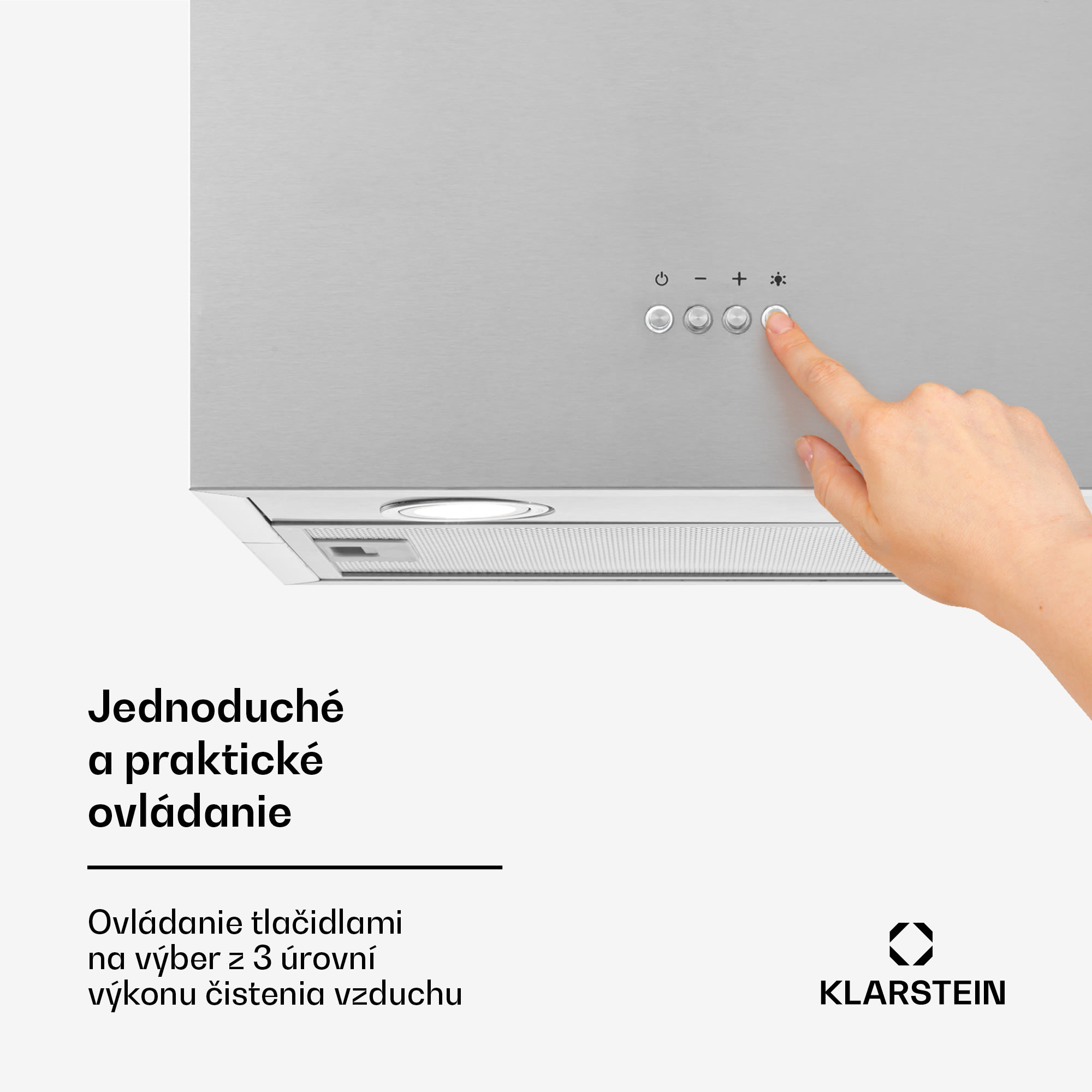 Klarstein Structura, digestor, 41 cm, ostrovčekový, 624 m³/h, A, LED, nehrdzaejúca oceľ, strieborný – Obrázok 3
