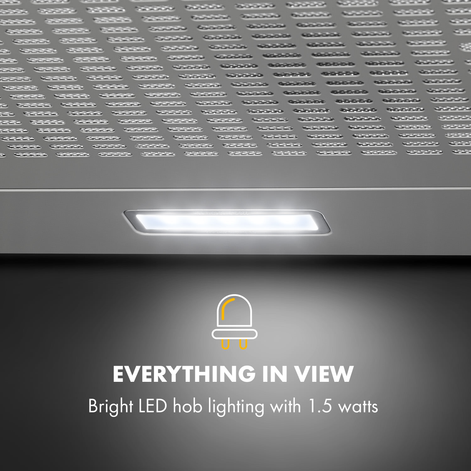 Klarstein Capannina, digestor, 60 cm, podskrinkový, 166 m³/h, LED, nehrdzavejúca oceľ, strieborný – Obrázok 3