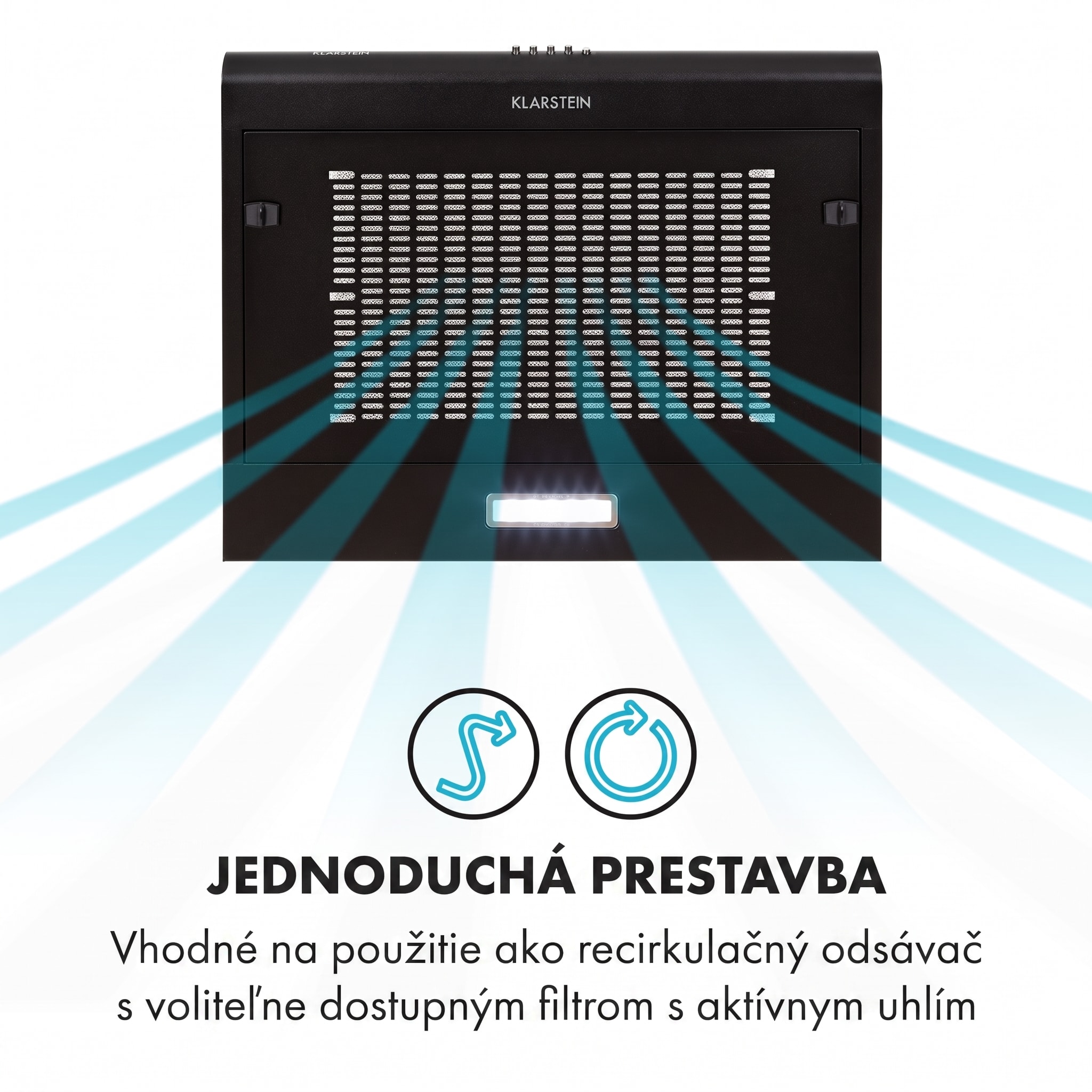 Klarstein Capannina, digestor, 60 cm, podskrinkový, 199 m³/h, LED, nehrdzavejúca oceľ, čierny – Obrázok 2