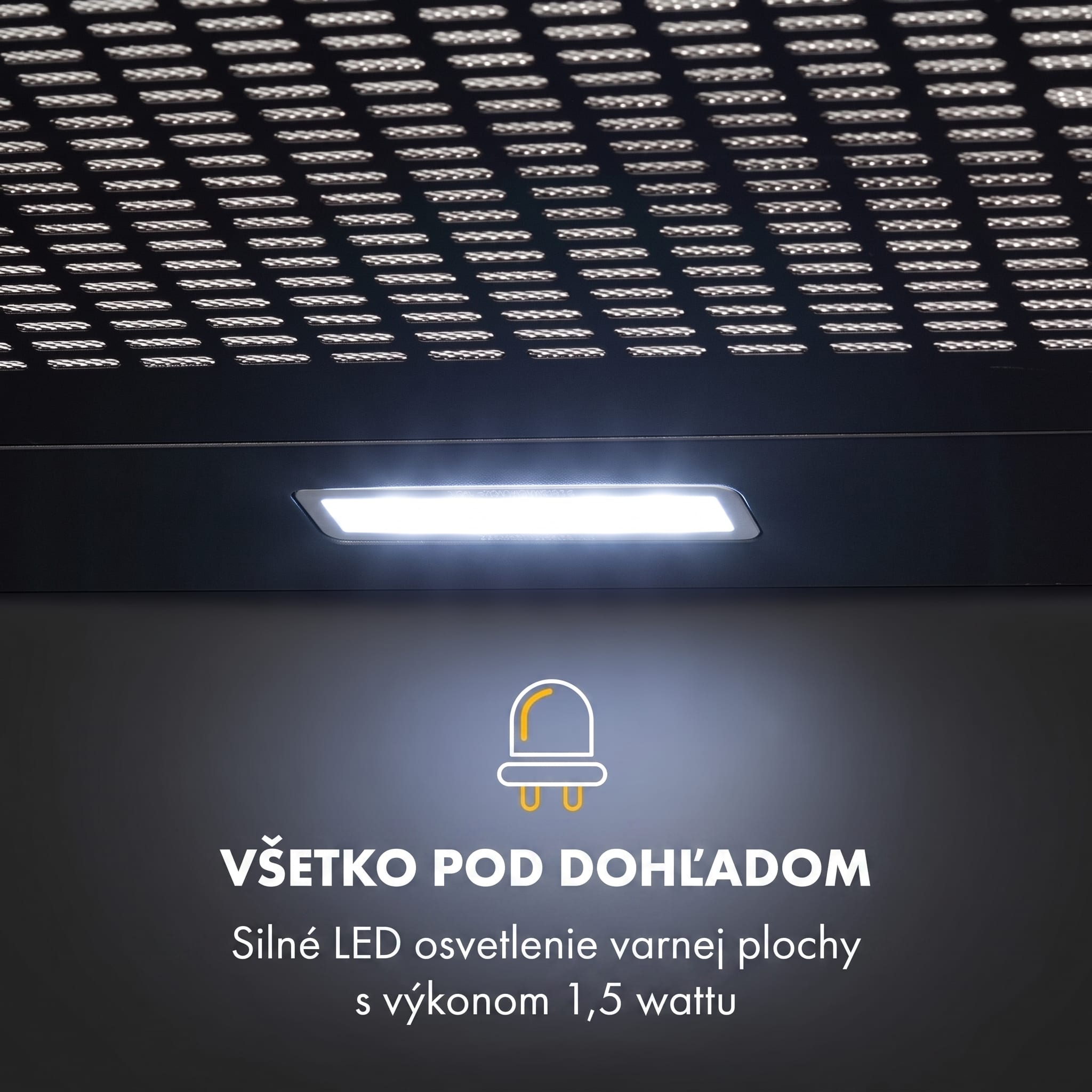 Klarstein Capannina, digestor, 60 cm, podskrinkový, 199 m³/h, LED, nehrdzavejúca oceľ, čierny – Obrázok 3