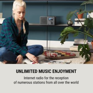 OneConcept TuneUp, internetové rádio, 5 W, WLAN, USB, HCC displej, linkový výstup, tmavosivé
