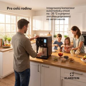 Klarstein Sweet Sundae zmrzlinovač kompresor 1,5l nehrdzavejúca oceľ čierny