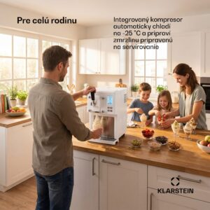 Klarstein Sweet Sundae zmrzlinovač kompresor 1,5l nehrdzavejúca oceľ biely