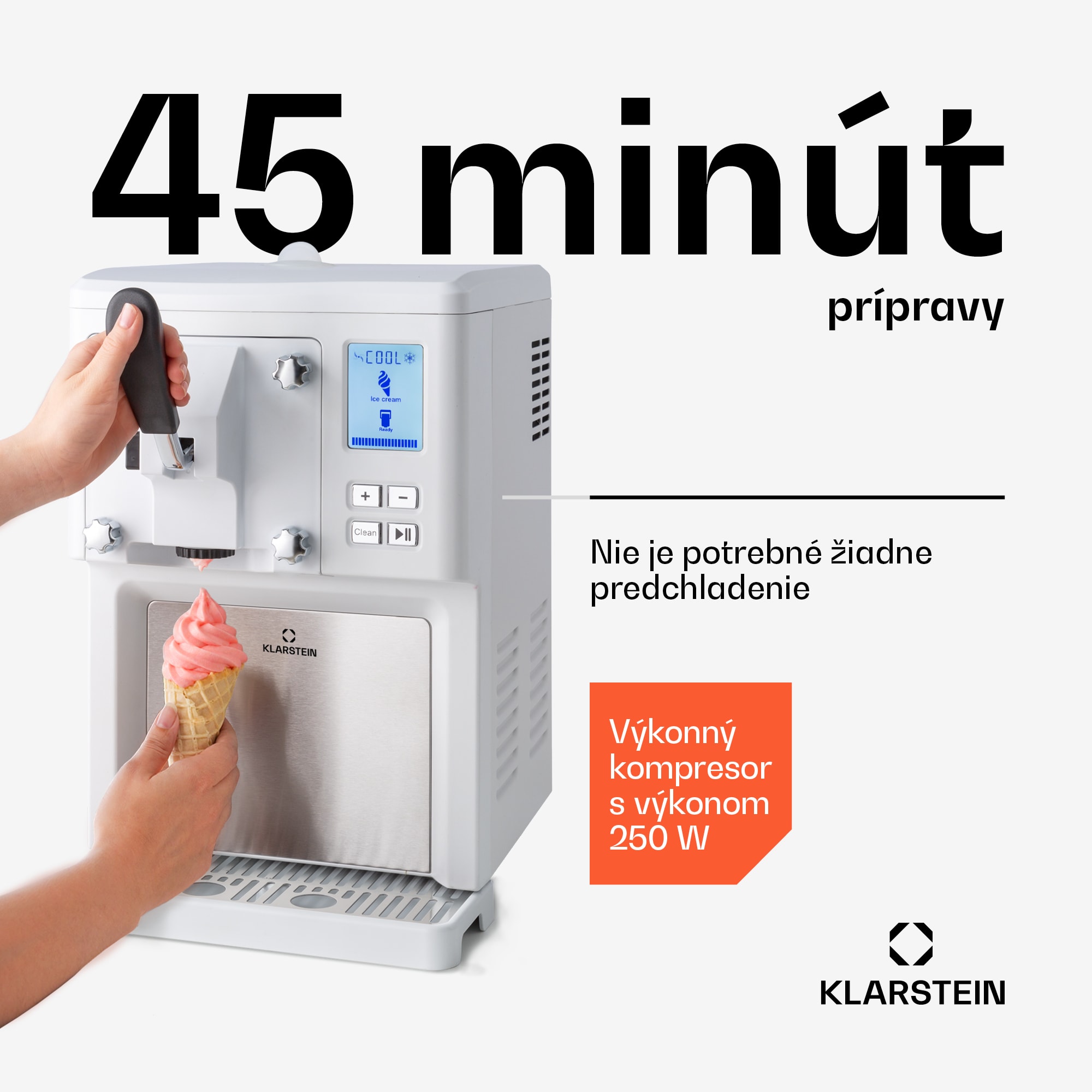 Klarstein Sweet Sundae zmrzlinovač kompresor 1,5l nehrdzavejúca oceľ biely – Obrázok 2