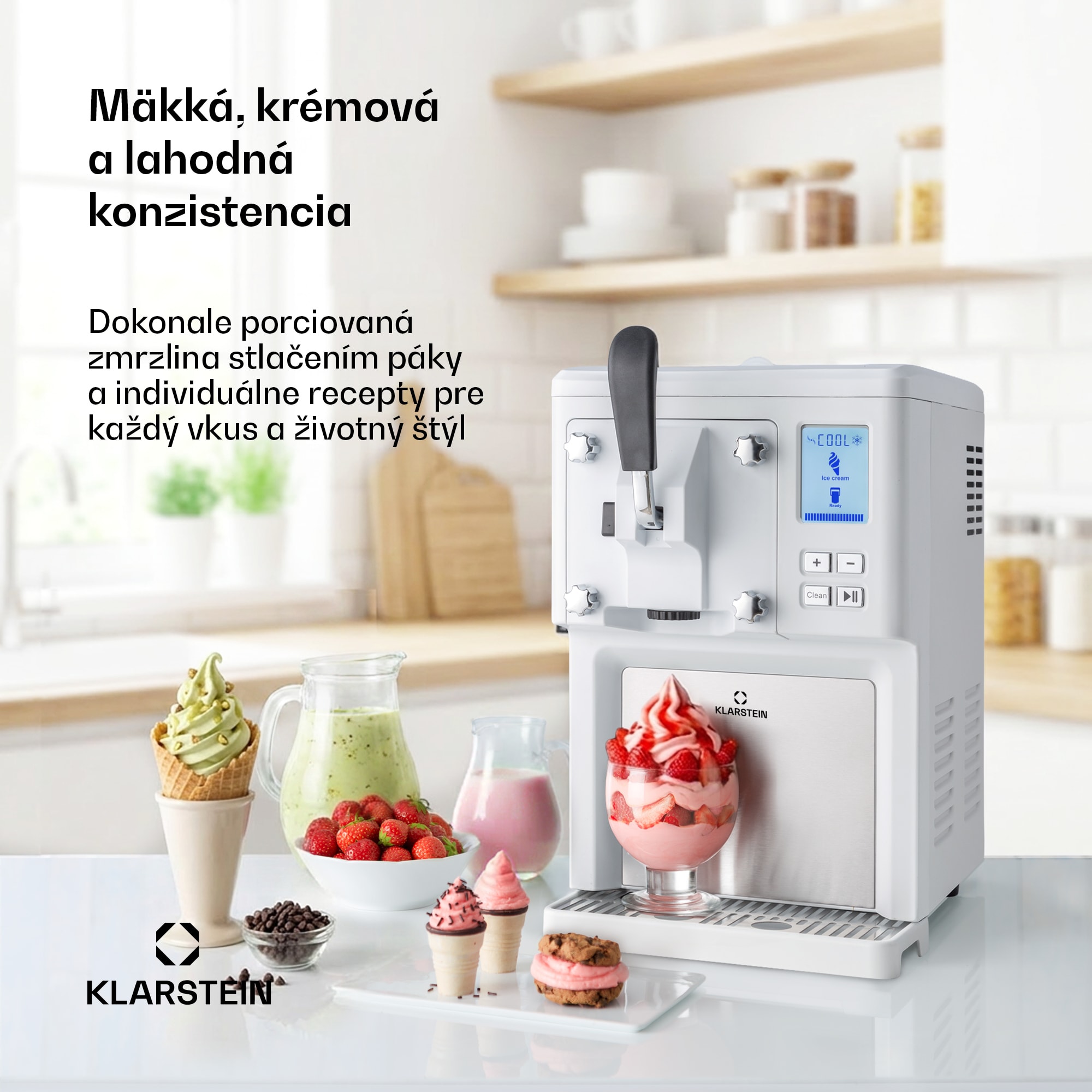 Klarstein Sweet Sundae zmrzlinovač kompresor 1,5l nehrdzavejúca oceľ biely – Obrázok 4