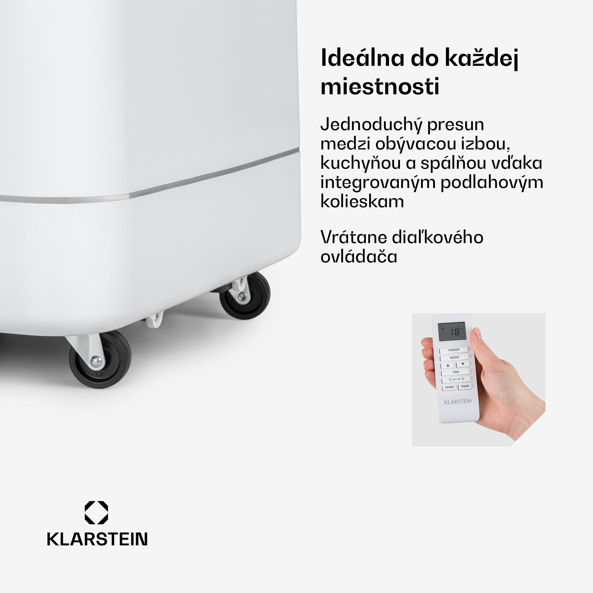 Klarstein Iceblock, mobilná klimatizácia 3 v 1, 12 000 BTU/3,5 kW, 400 m³/h max., biela – Obrázok 3