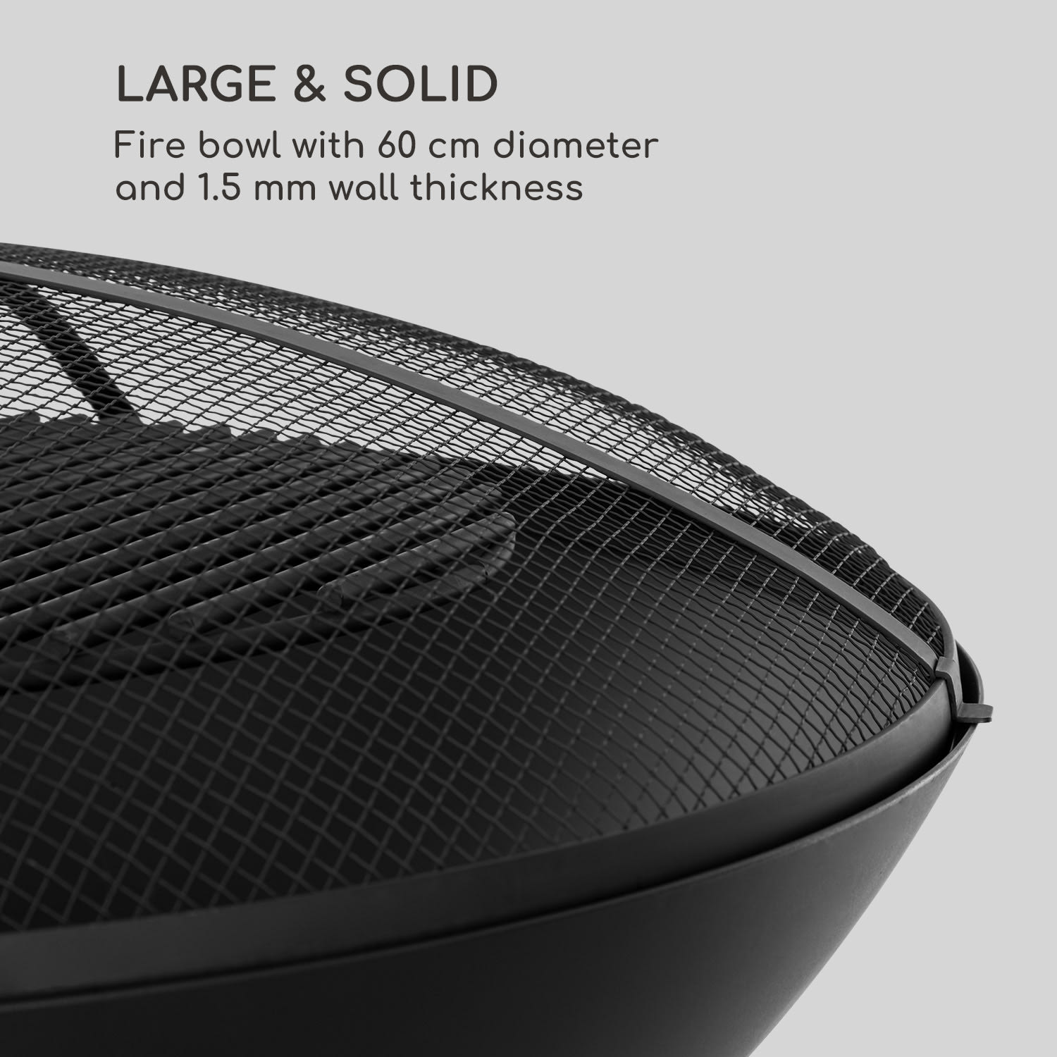 Blumfeldt Orbit, oceľové ohnisko 3 v 1, Ø 60 cm, 40 cm gril, stôl, čierne – Obrázok 4