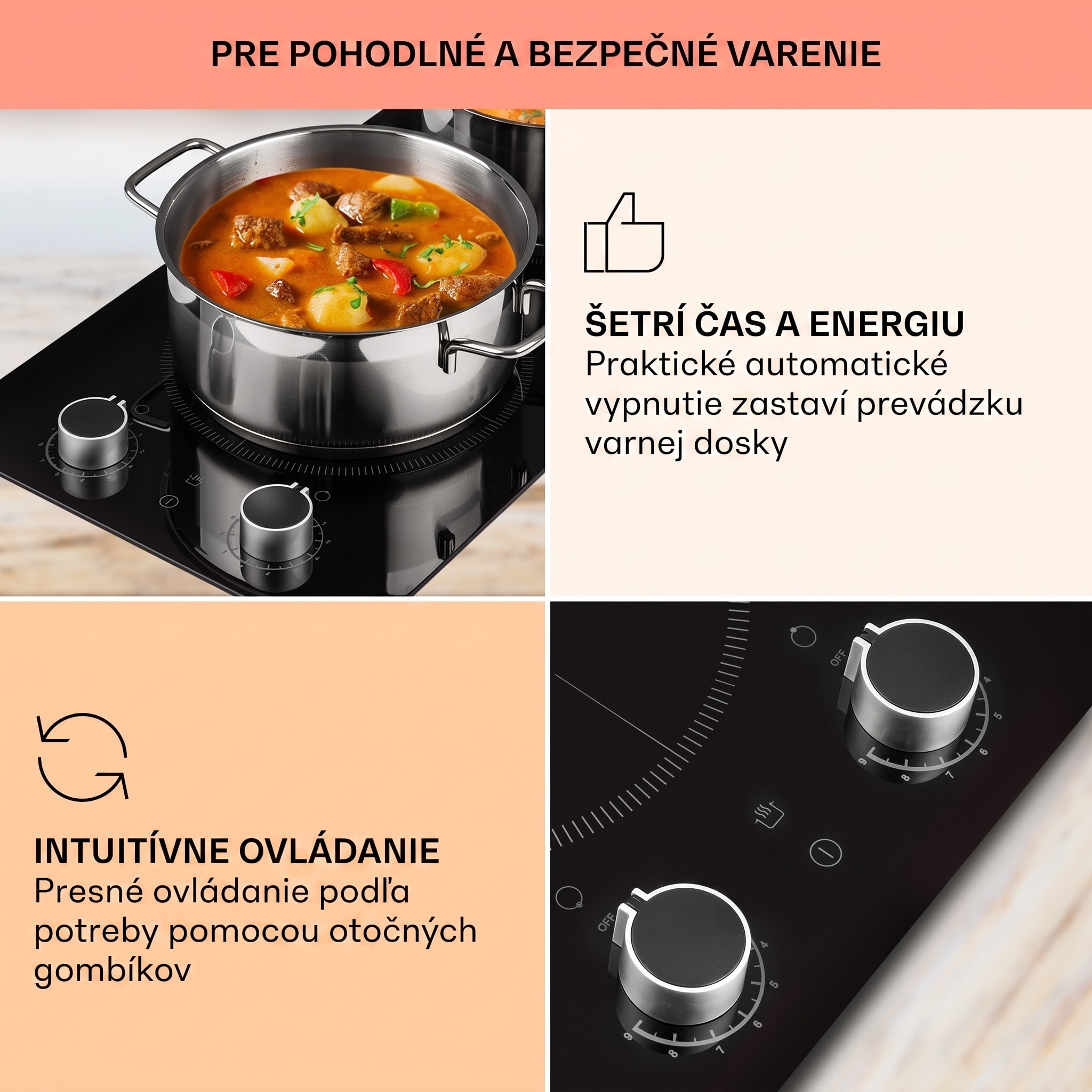 Klarstein Kochheld, indukčná varná doska, 2900 W, 2 zóny, otočné regulátory, sklo, čierna – Obrázok 3