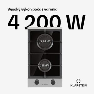 Klarstein Alchemist Domino plynová varná doska 2-plameňová hliníkový horák sklokeramika