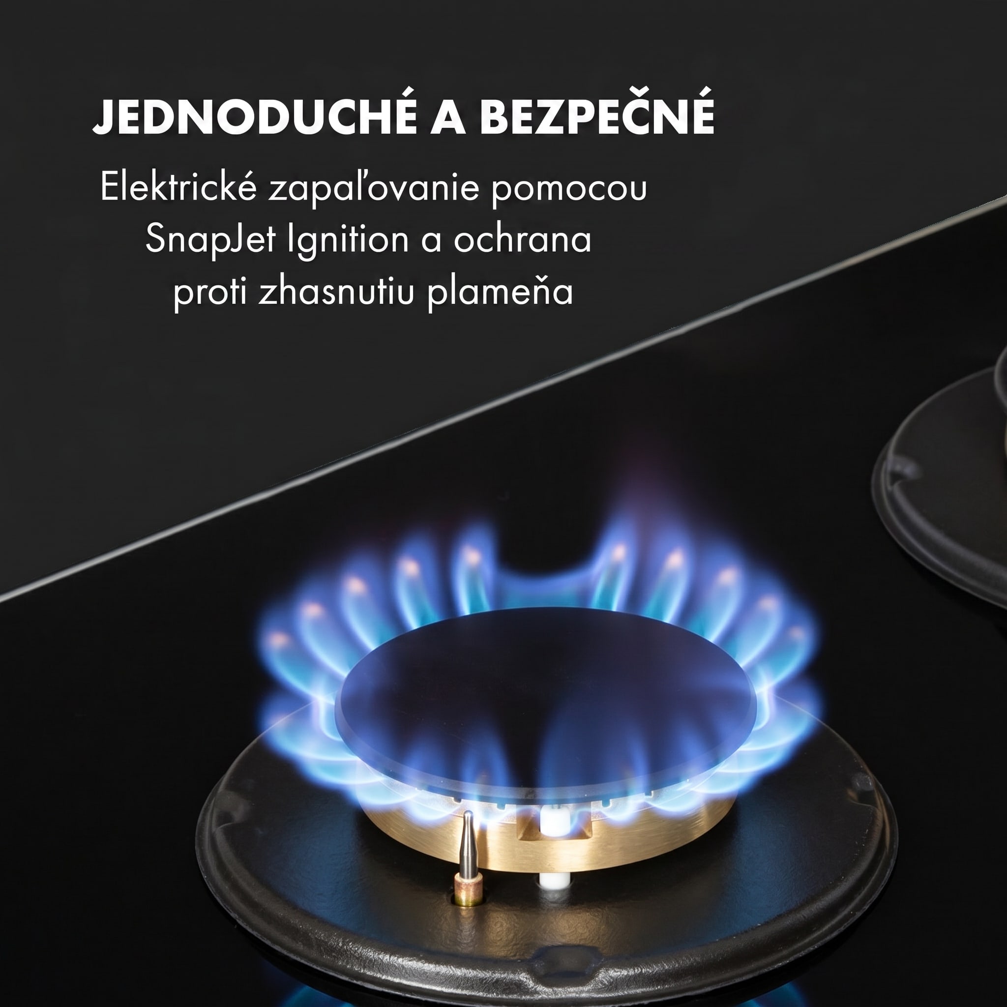 Klarstein Goldflame Domino, plynová varná doska, 2 mosadzné horáky, sklokeramika – Obrázok 4