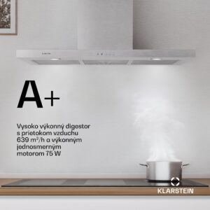 Klarstein Limelight, digestor, 90 cm, nástenný, 640 m³/h, strieborný