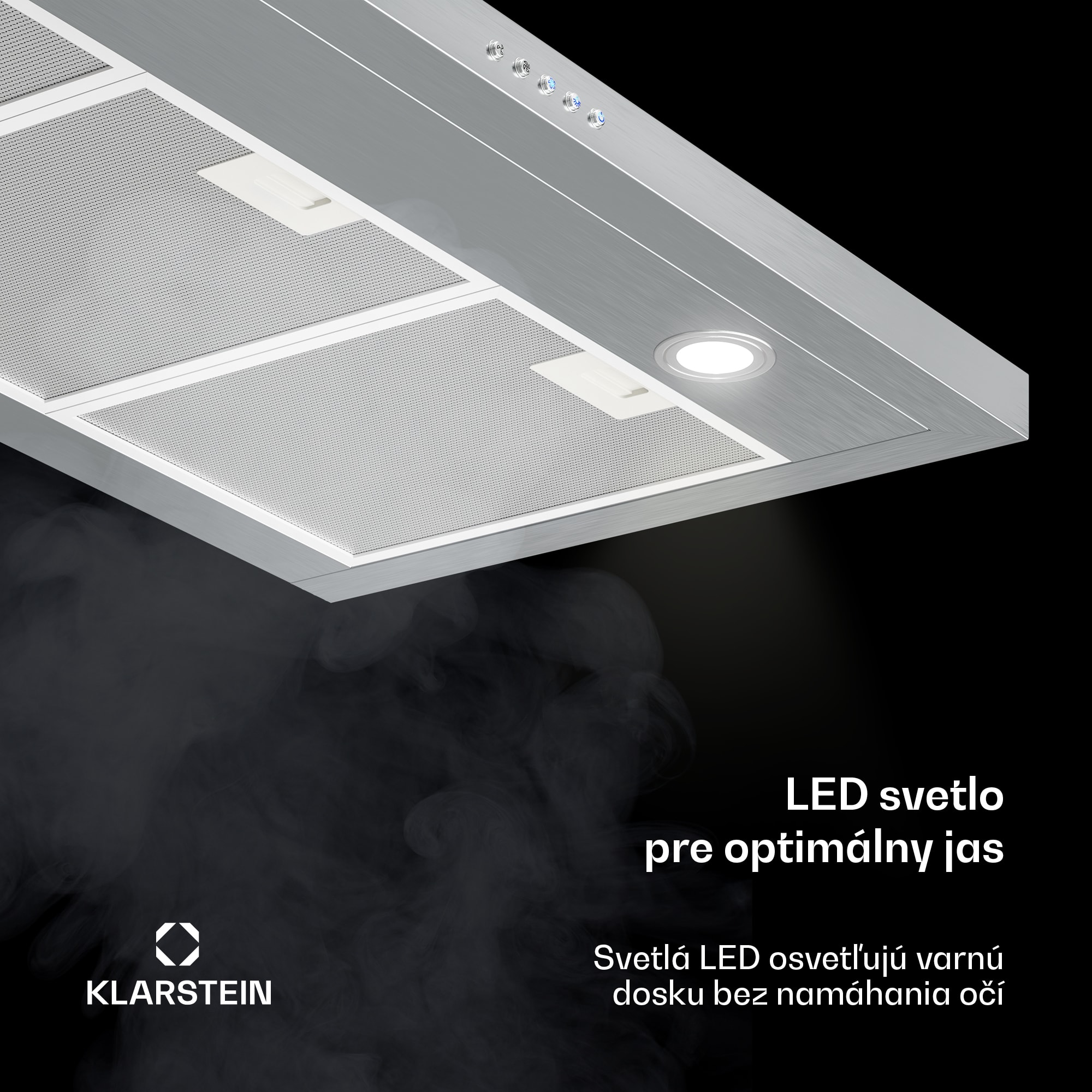 Klarstein Limelight, digestor, 90 cm, nástenný, 640 m³/h, strieborný – Obrázok 4