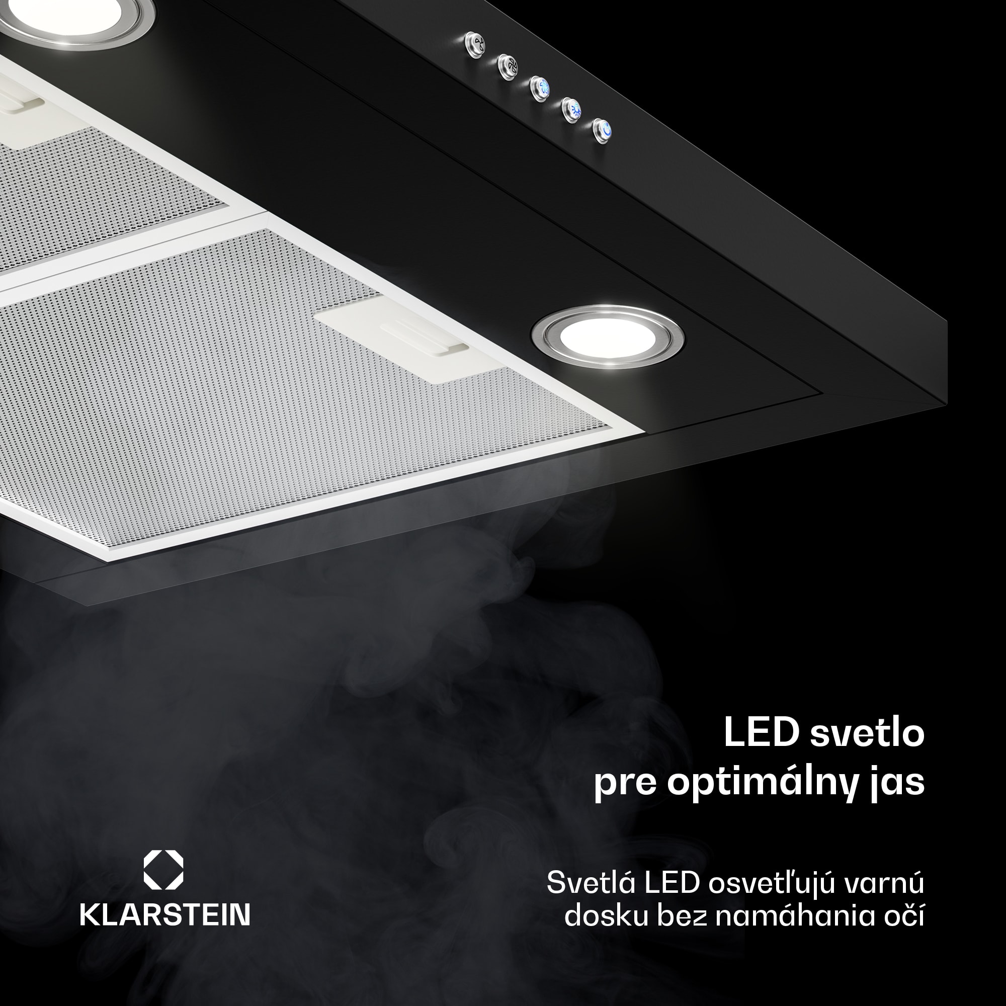 Klarstein Limelight, digestor, 60 cm, nástenný, 640 m³/h, čierny – Obrázok 4