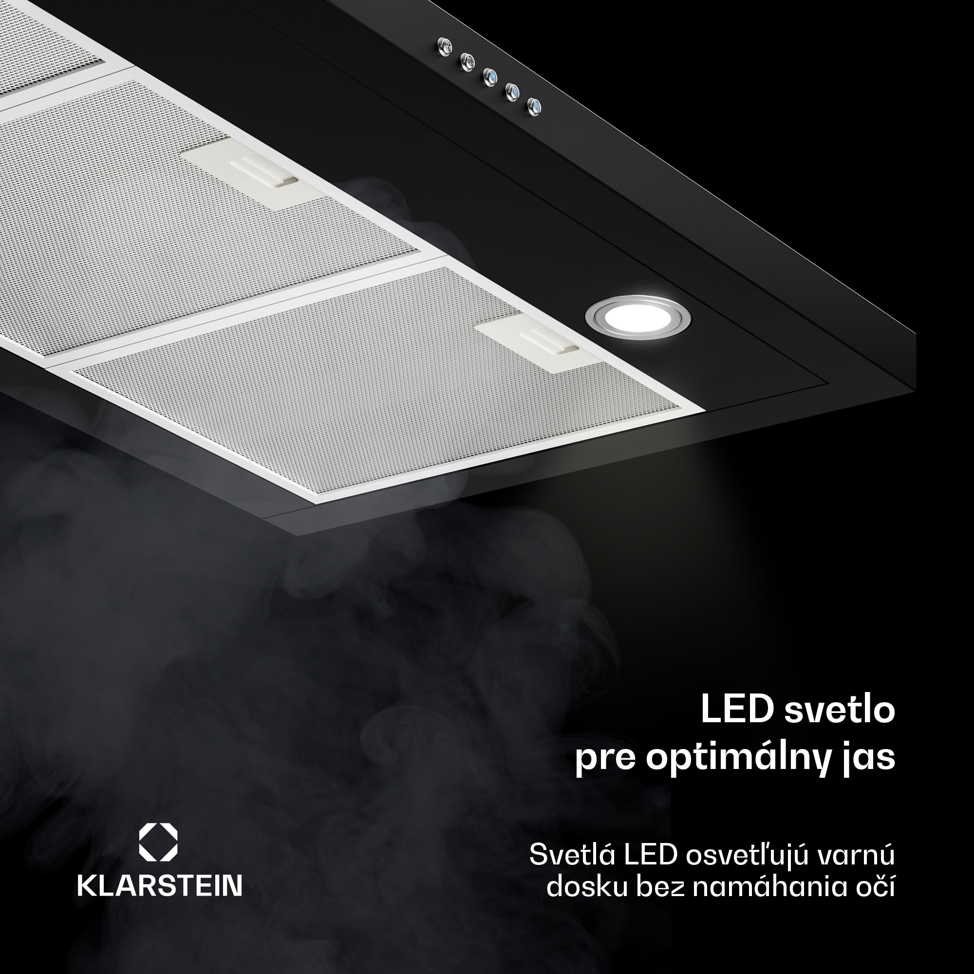 Klarstein Limelight, digestor, 90 cm, nástenný, 640 m³/h, čierny – Obrázok 4