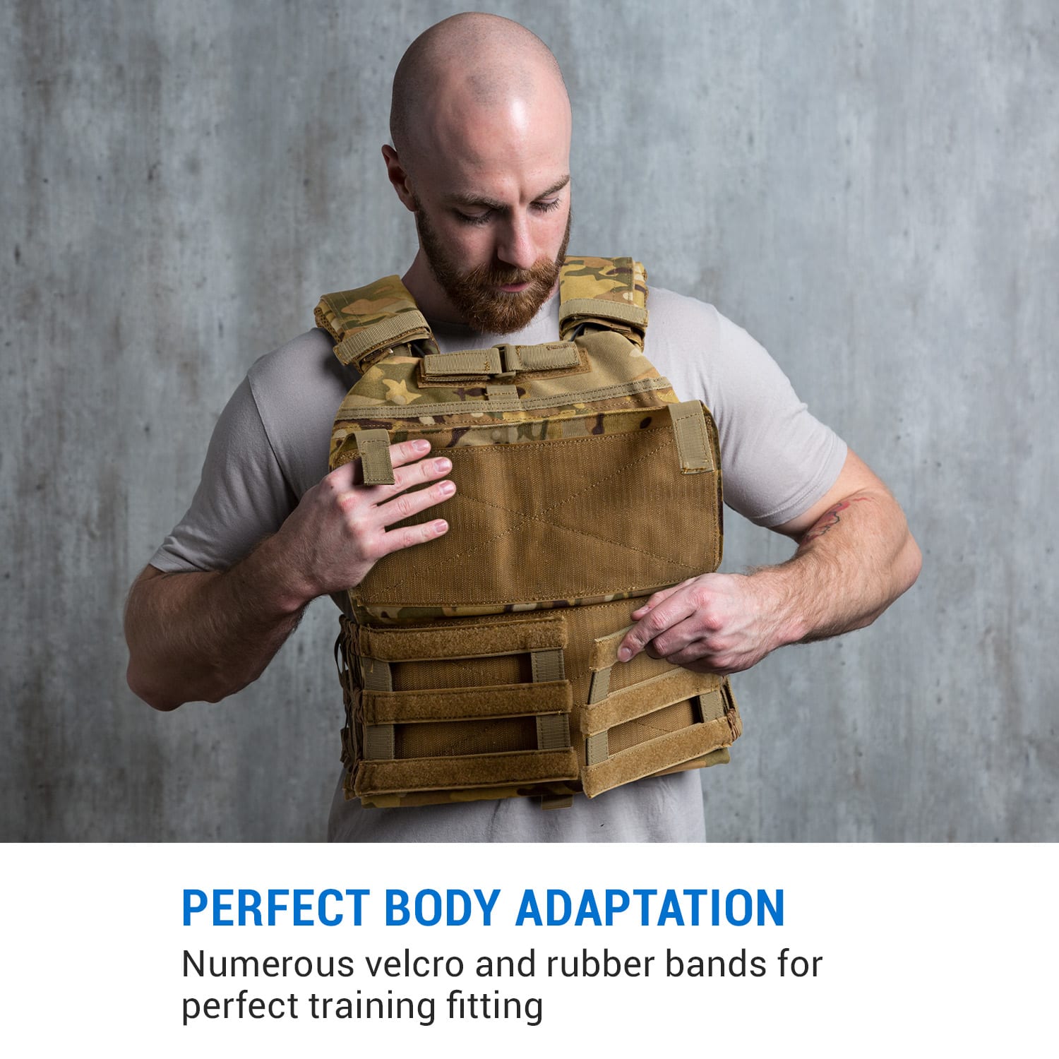 Capital Sports Battlevest 2.0, záťažová vesta, 2 x 2 závažia 5,75 (2,6) & 8,75 lbs (4,0 kg), camo – Obrázok 3