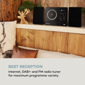 Auna Connect Vertical, internetové rádio, 2 x 5 W RMS, CD, IR/FM/DAB+, Spotify, BT, čierne