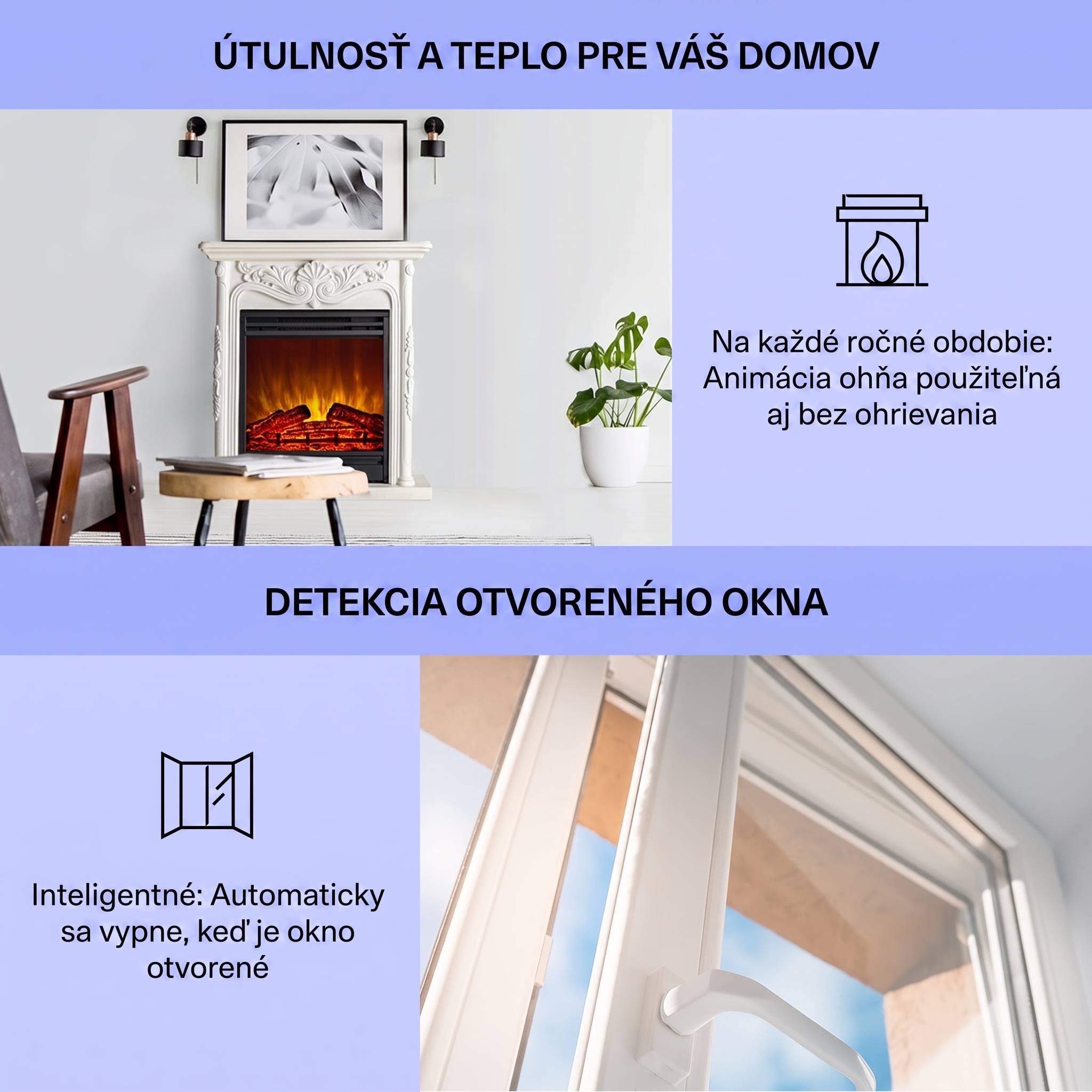 Klarstein Etna Pozzolana, elektrický krb, 1800 W, týždenný časovač, diaľkové ovládanie, biely – Obrázok 3