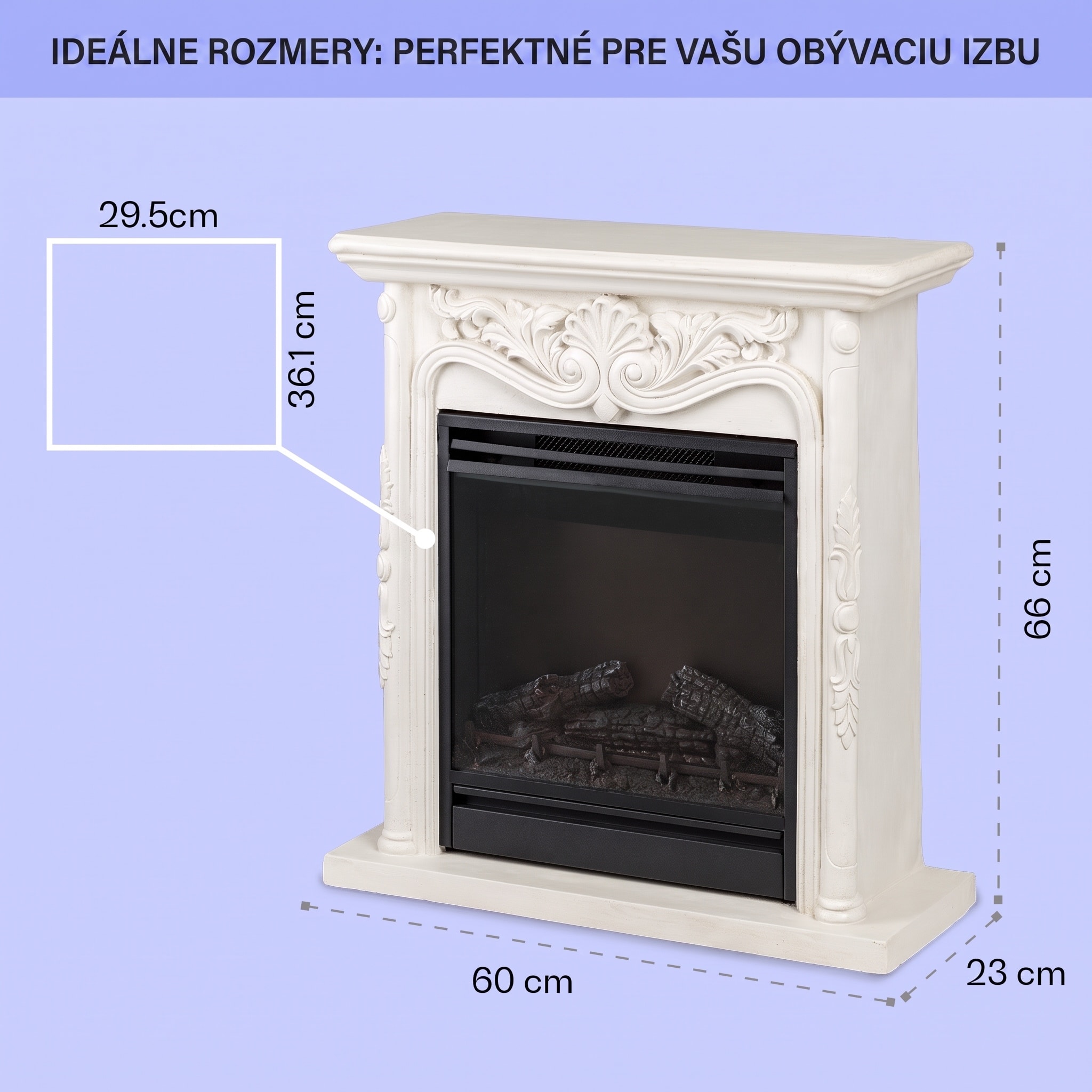 Klarstein Etna Pozzolana, elektrický krb, 1800 W, týždenný časovač, diaľkové ovládanie, biely – Obrázok 4