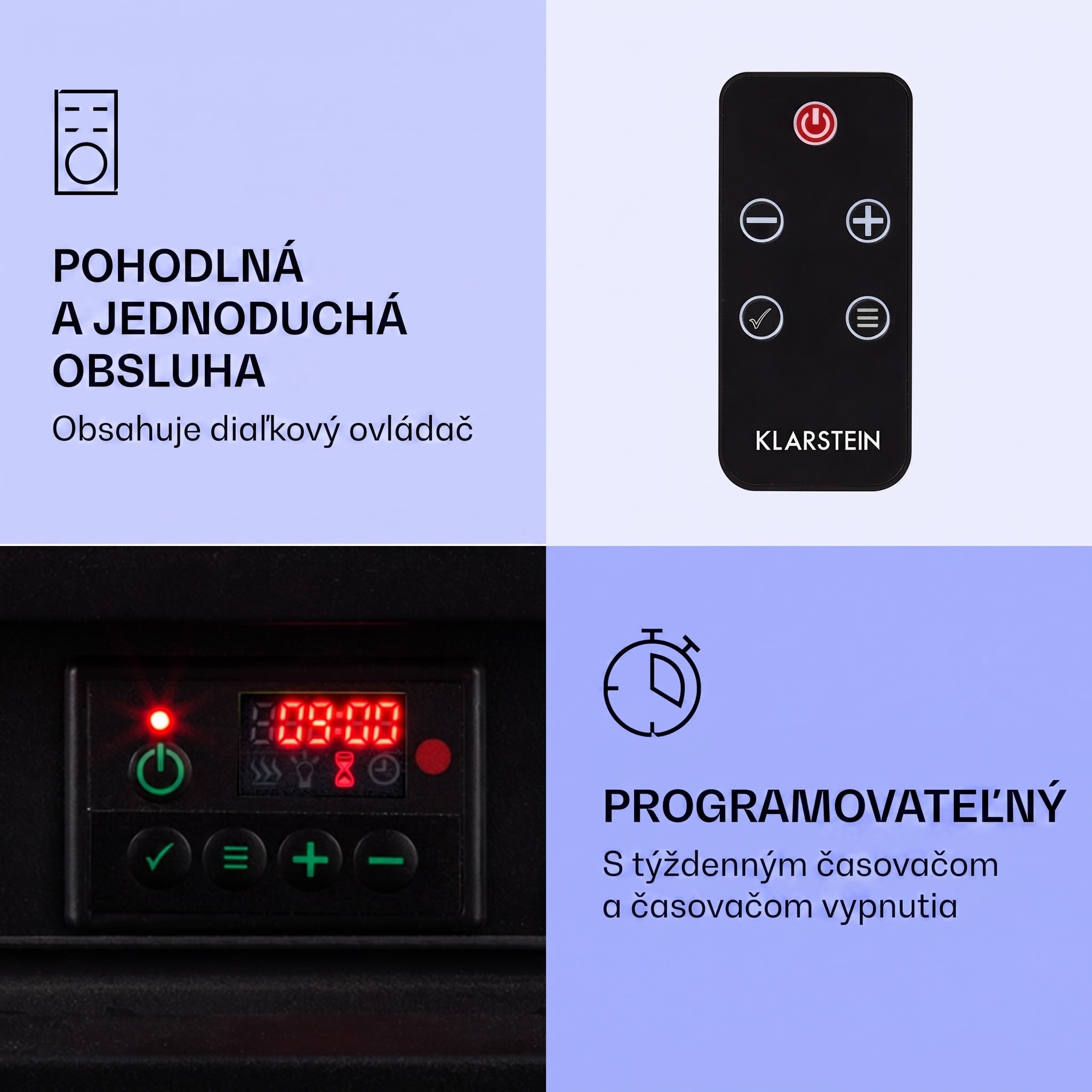 Klarstein Etna, elektrický krb, 1800 W, týždenný časovač, diaľkové ovládanie, sivý/ hnedý – Obrázok 2