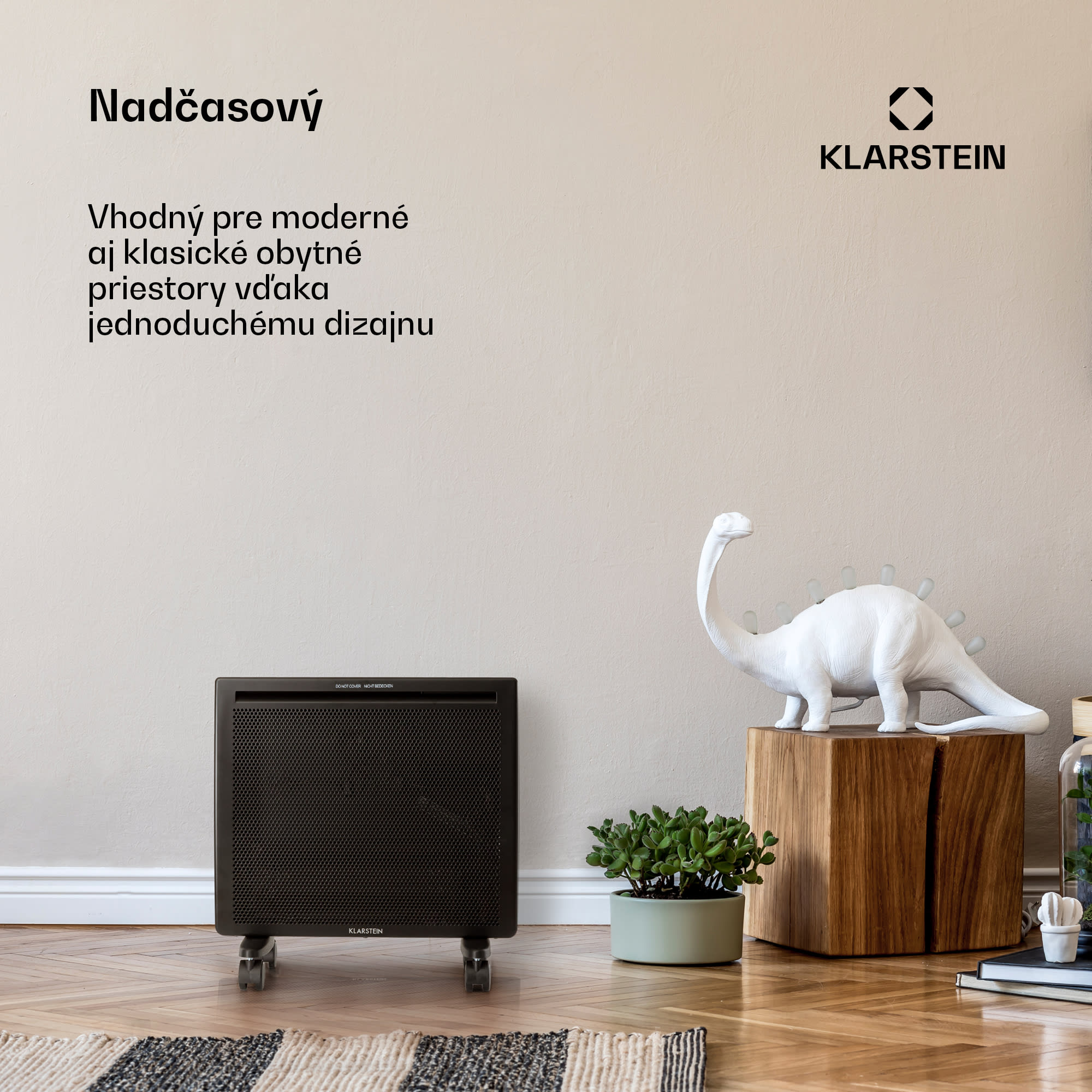 Klarstein Hot Spot Slimcurve Double Wave, konvektor, ohrievač 2 v 1, 1000 W, týždenný časovač, čierny – Obrázok 2